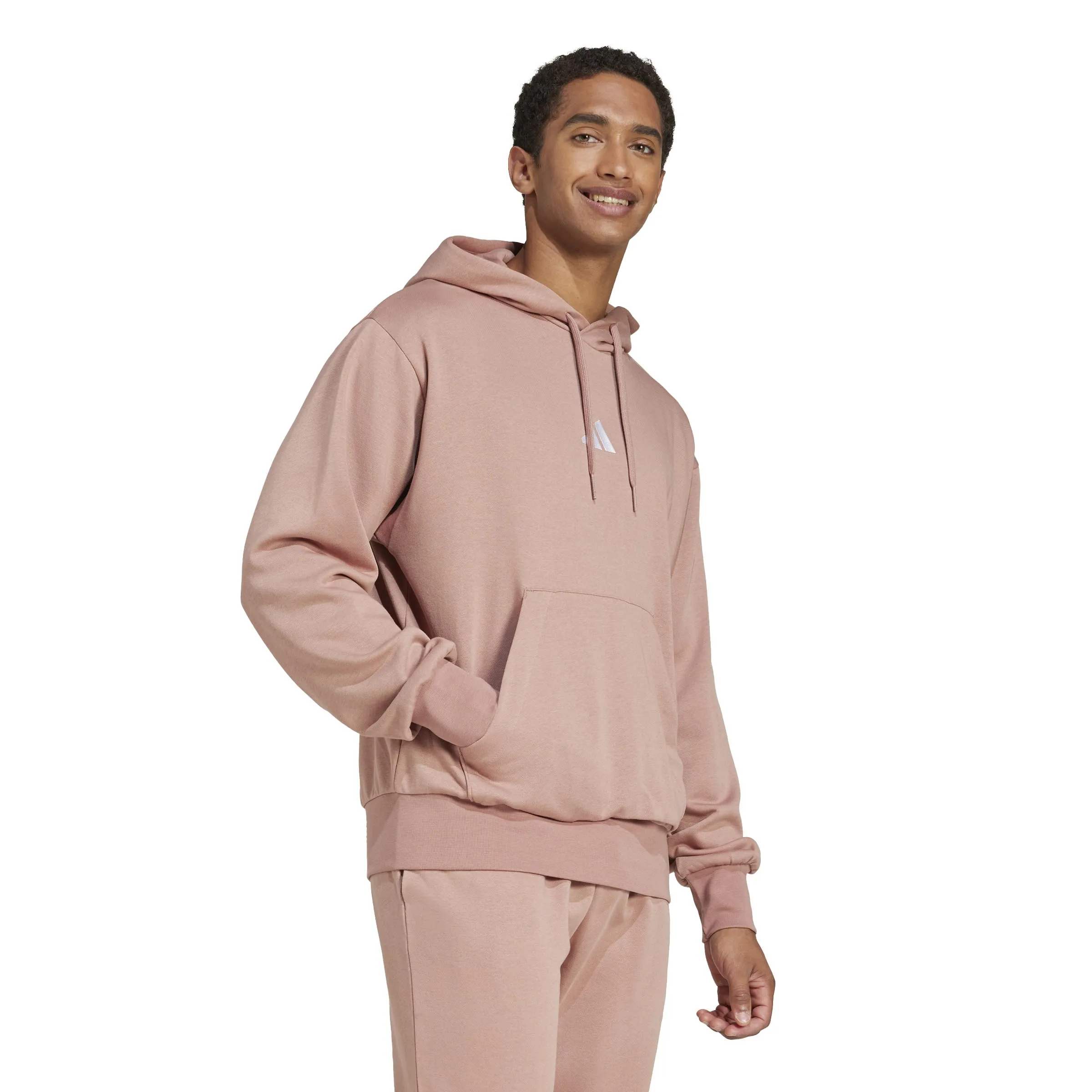 adidas Essentials Feelcozy Fleece Hoodie, Warm Clay/White, S - immagine 4