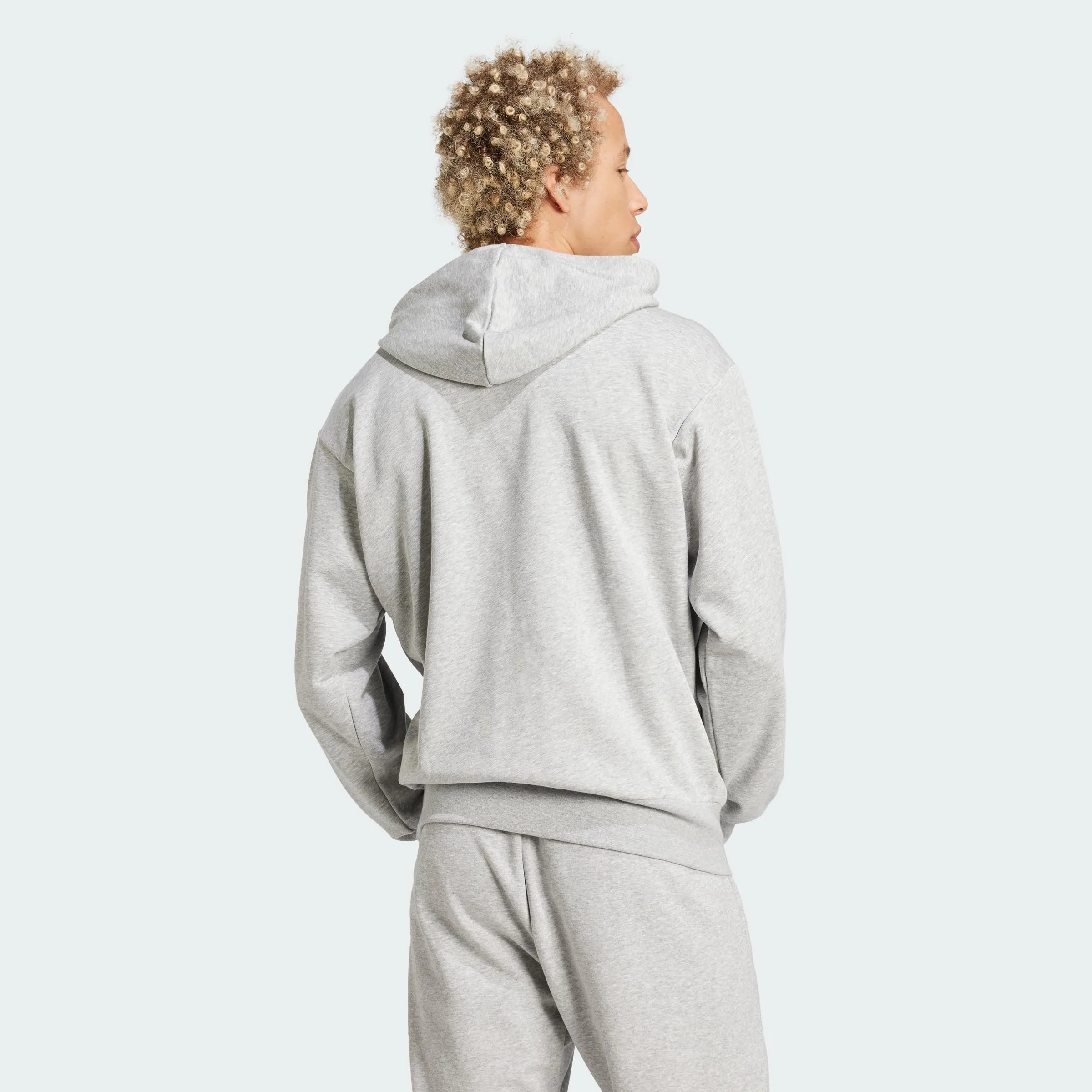 adidas Essentials Big Logo French Terry Hoodie Sweatshirt - Medium Grey Heather/Black, S - immagine 5