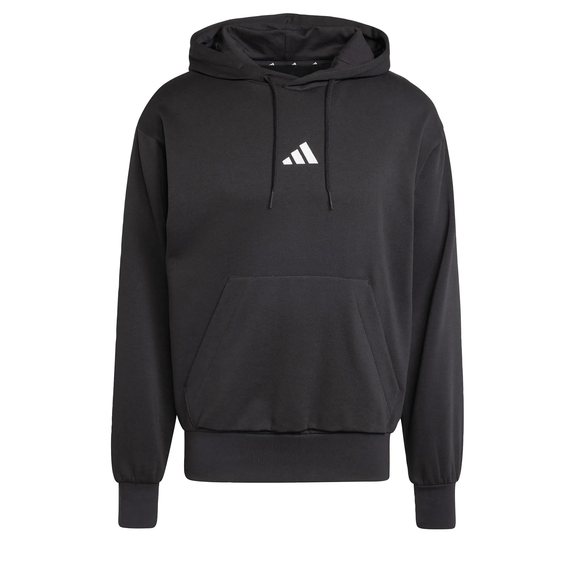 adidas Essentials Feelcozy Fleece Hoodie Sweatshirt, Black/White, L - immagine 1