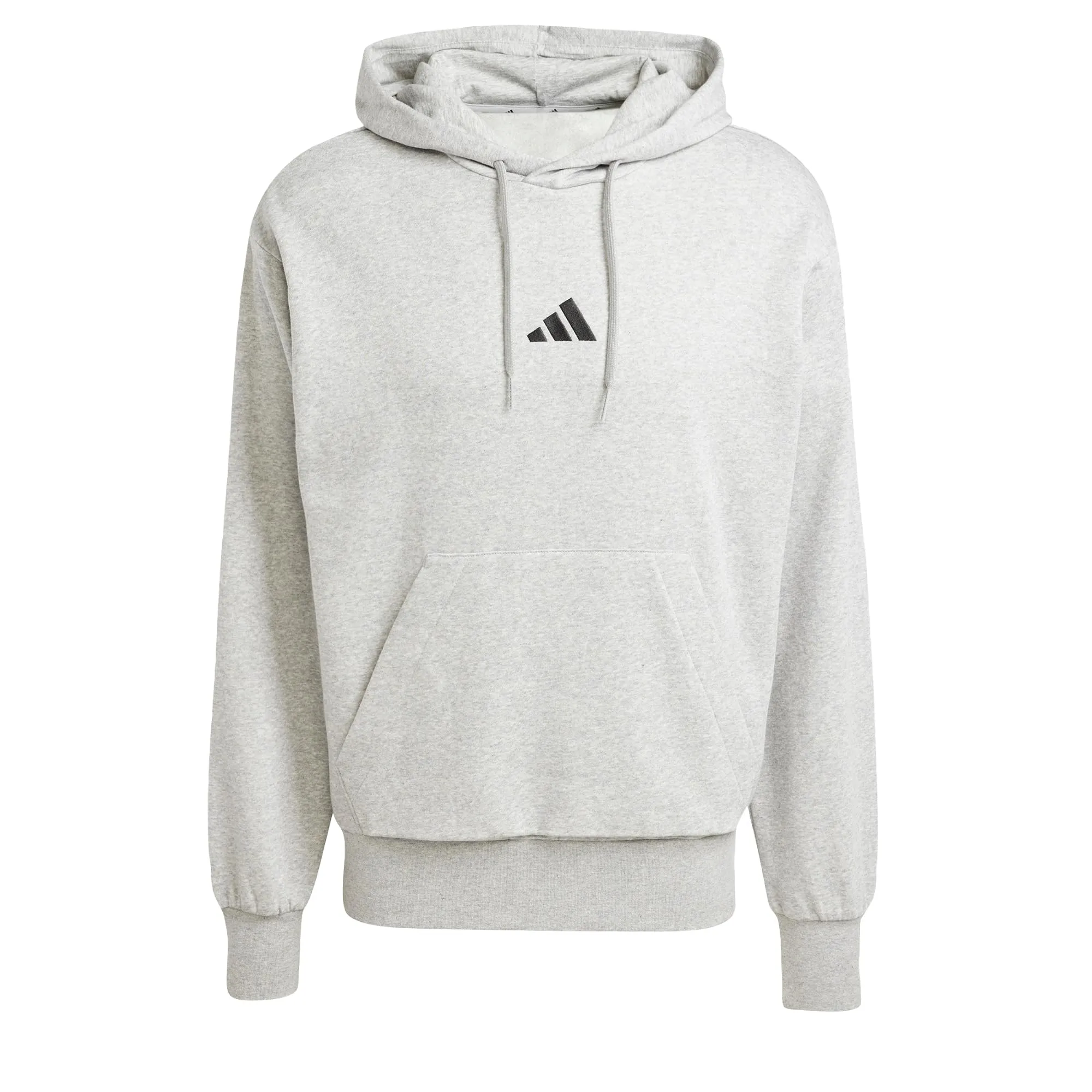 adidas Essentials Feelcozy Fleece Hoodie Sweatshirt, Medium Grey Heather/Black, XS - immagine 1