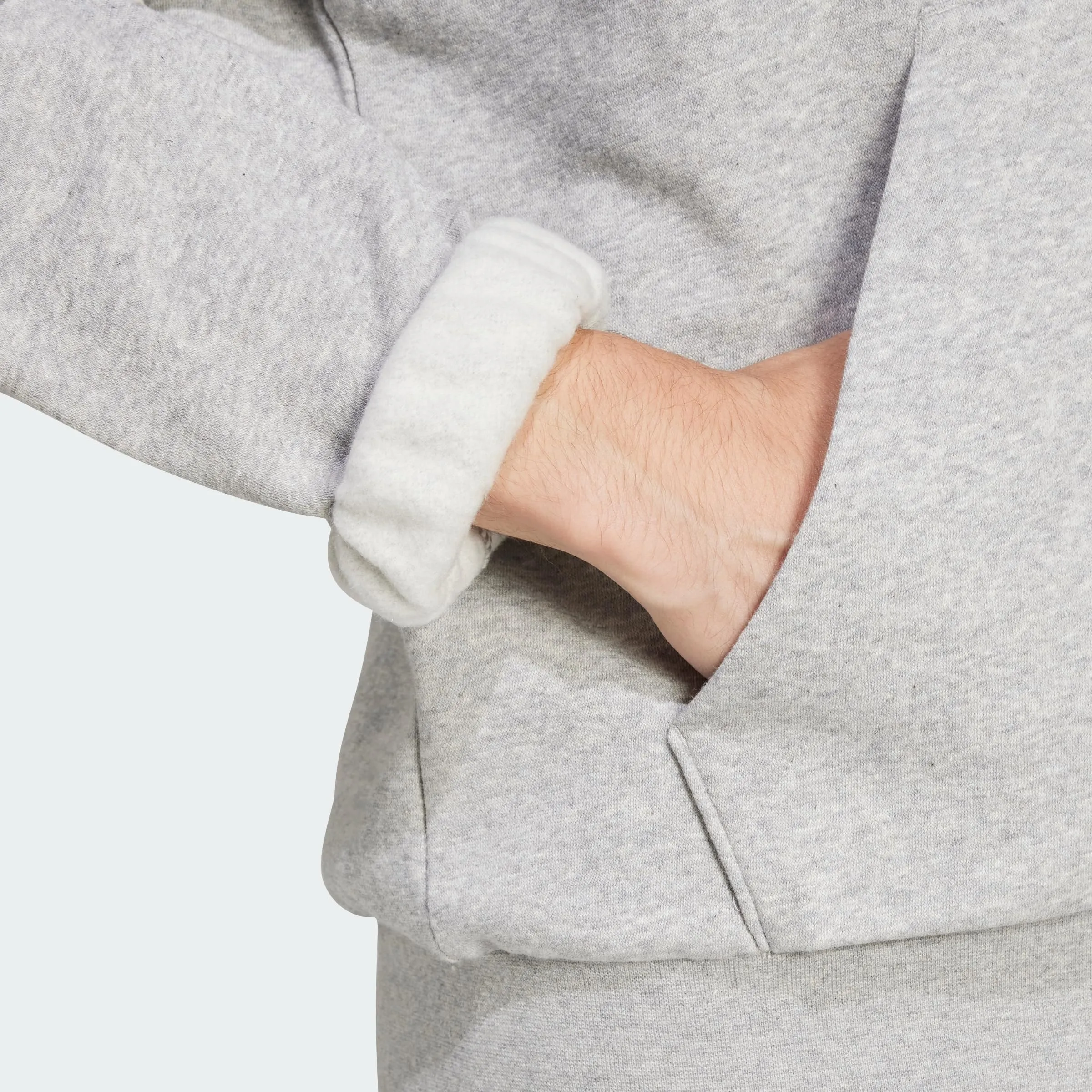 adidas Essentials Feelcozy Fleece Hoodie Sweatshirt, Medium Grey Heather/Black, XS - immagine 4
