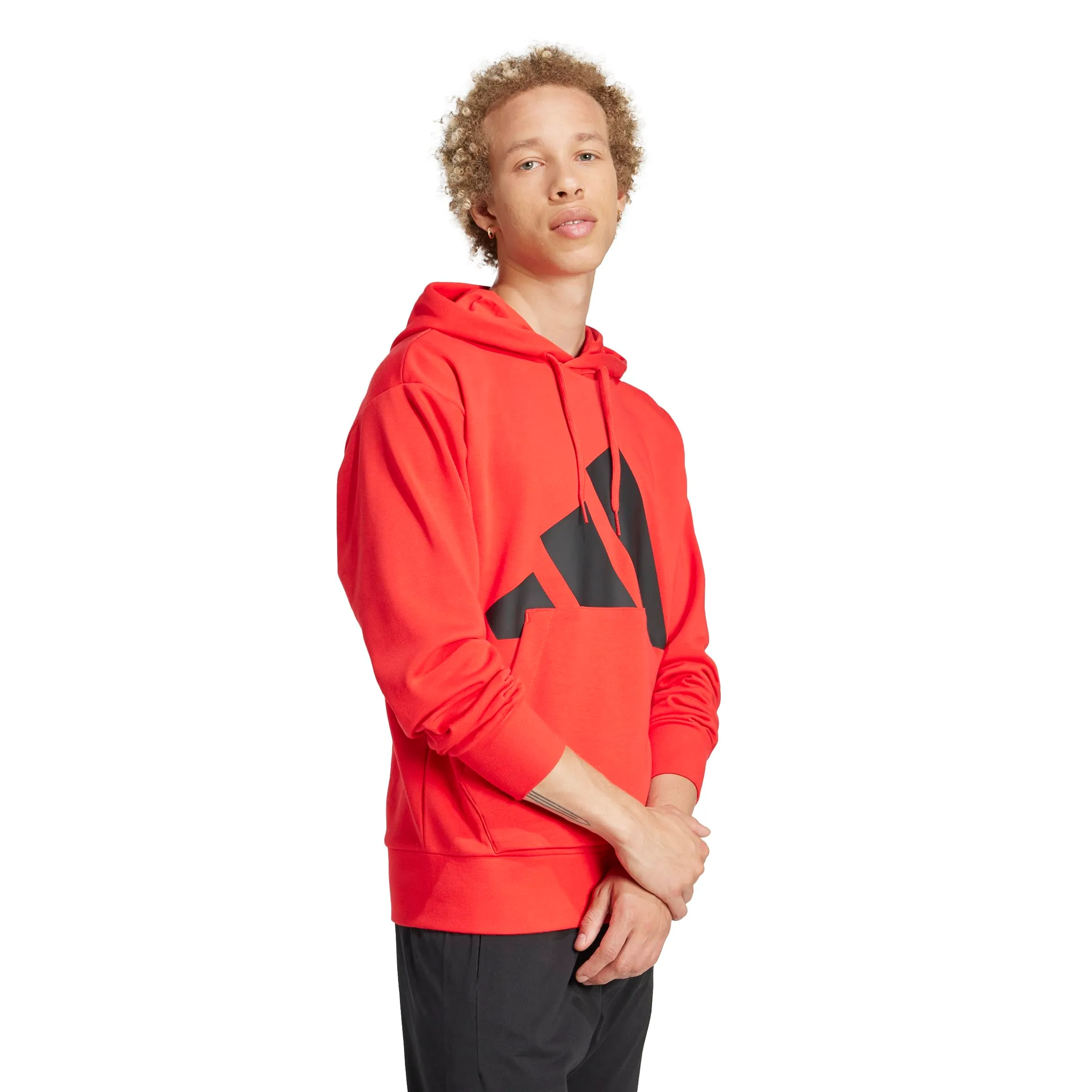 adidas Essentials Big Logo French Terry Hoodie, Pure Ruby/Black, M - immagine 6