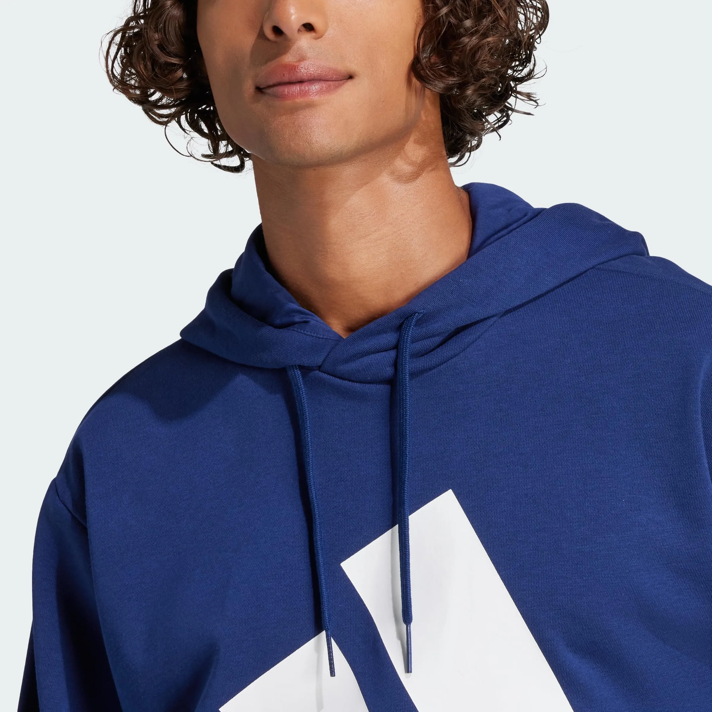 adidas Essentials Big Logo French Terry Hoodie, Dark Blue/White, XS - immagine 2