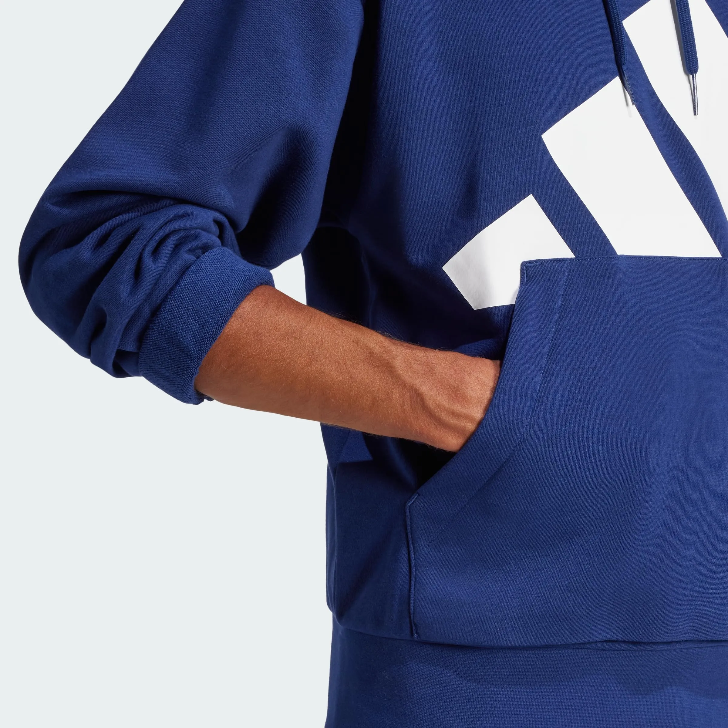 adidas Essentials Big Logo French Terry Hoodie, Dark Blue/White, XS - immagine 3
