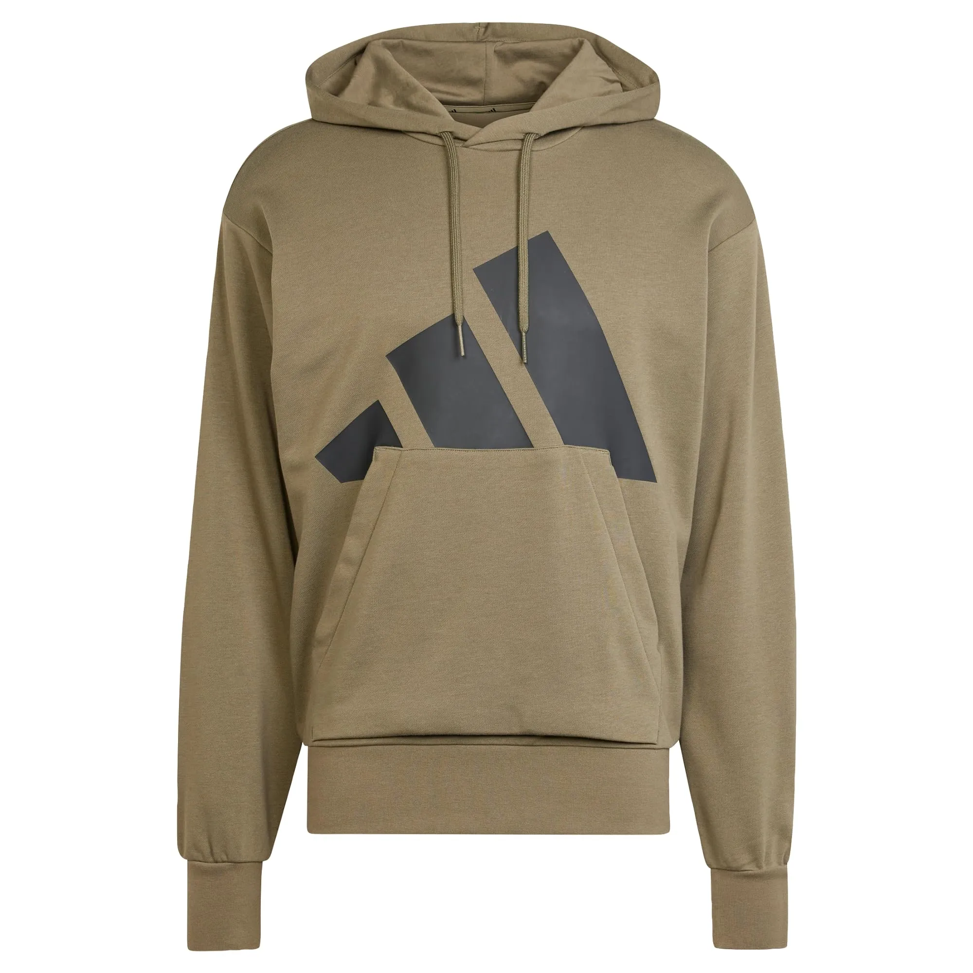 adidas Essentials Big Logo French Terry Hoodie, Olive Strata/Black, L - immagine 1