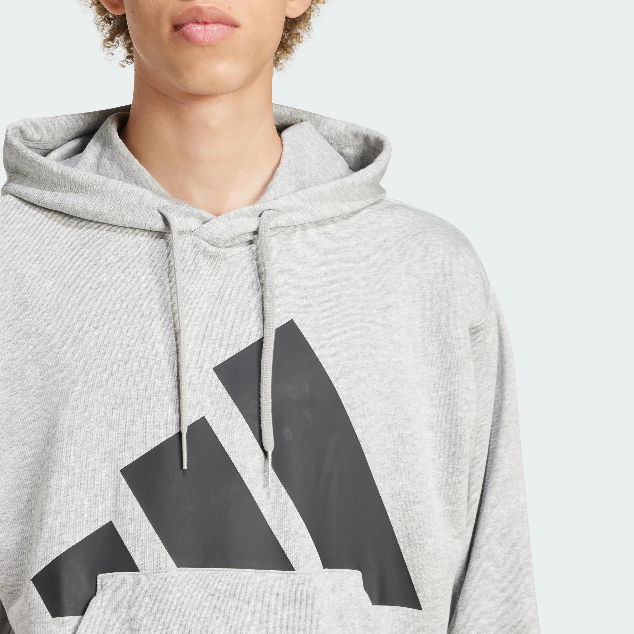 adidas Essentials Big Logo French Terry Hoodie, Medium Grey Heather/Black, XXL - immagine 2