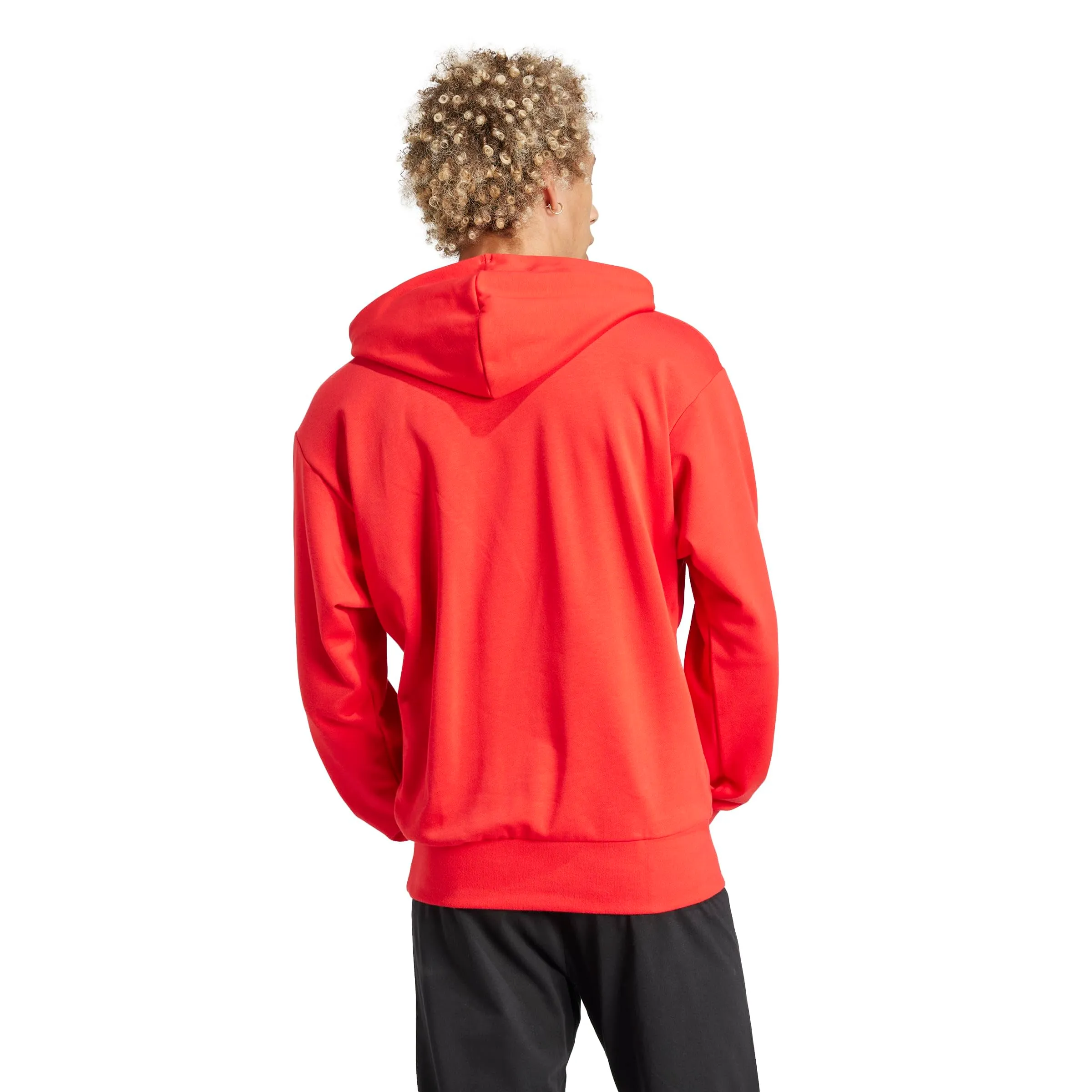 adidas Essentials Big Logo French Terry Hoodie, Pure Ruby/Black, XXL - immagine 2
