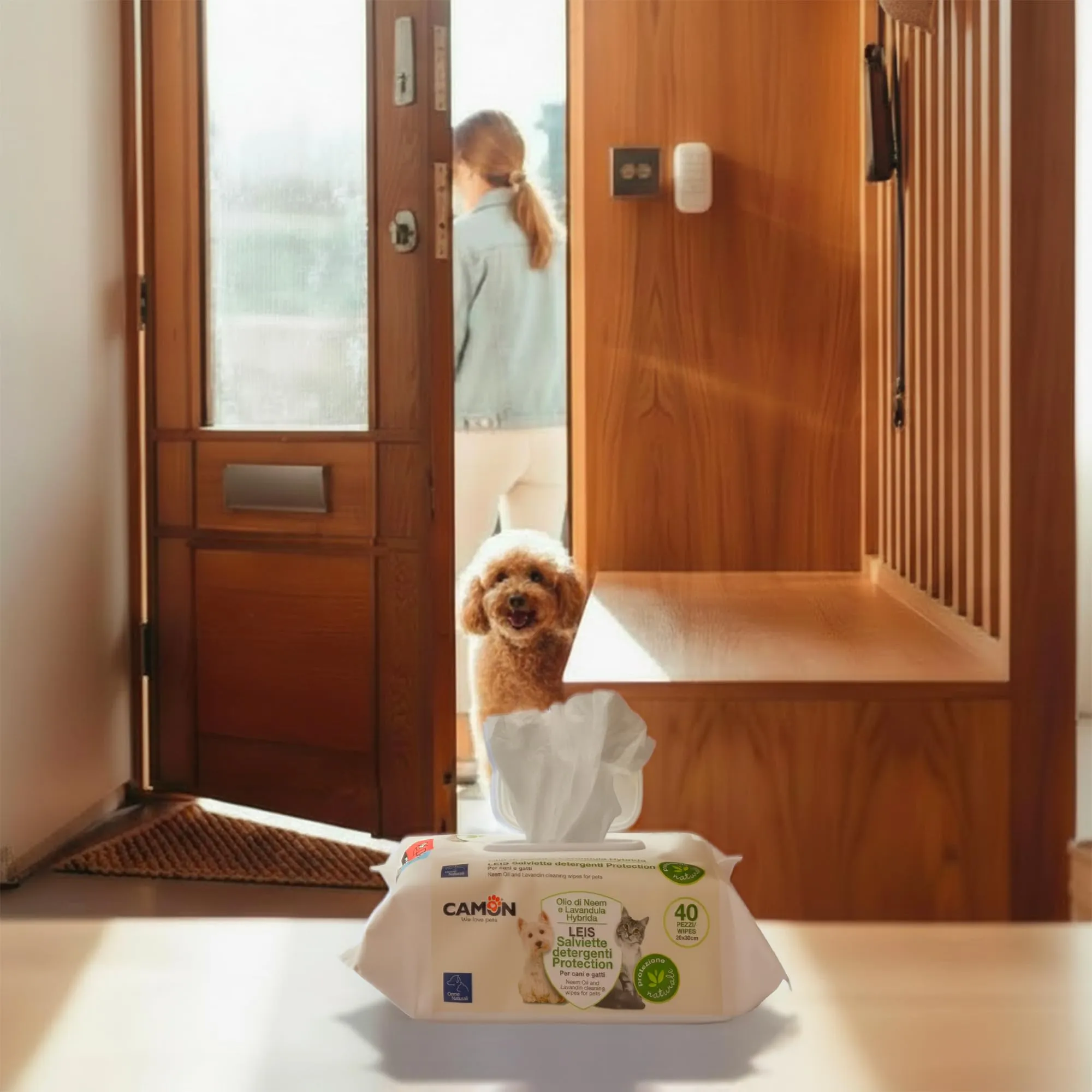 Camon Salviette Detergenti per Cani e Gatti, 20x30cm, 40 unità - immagine 5
