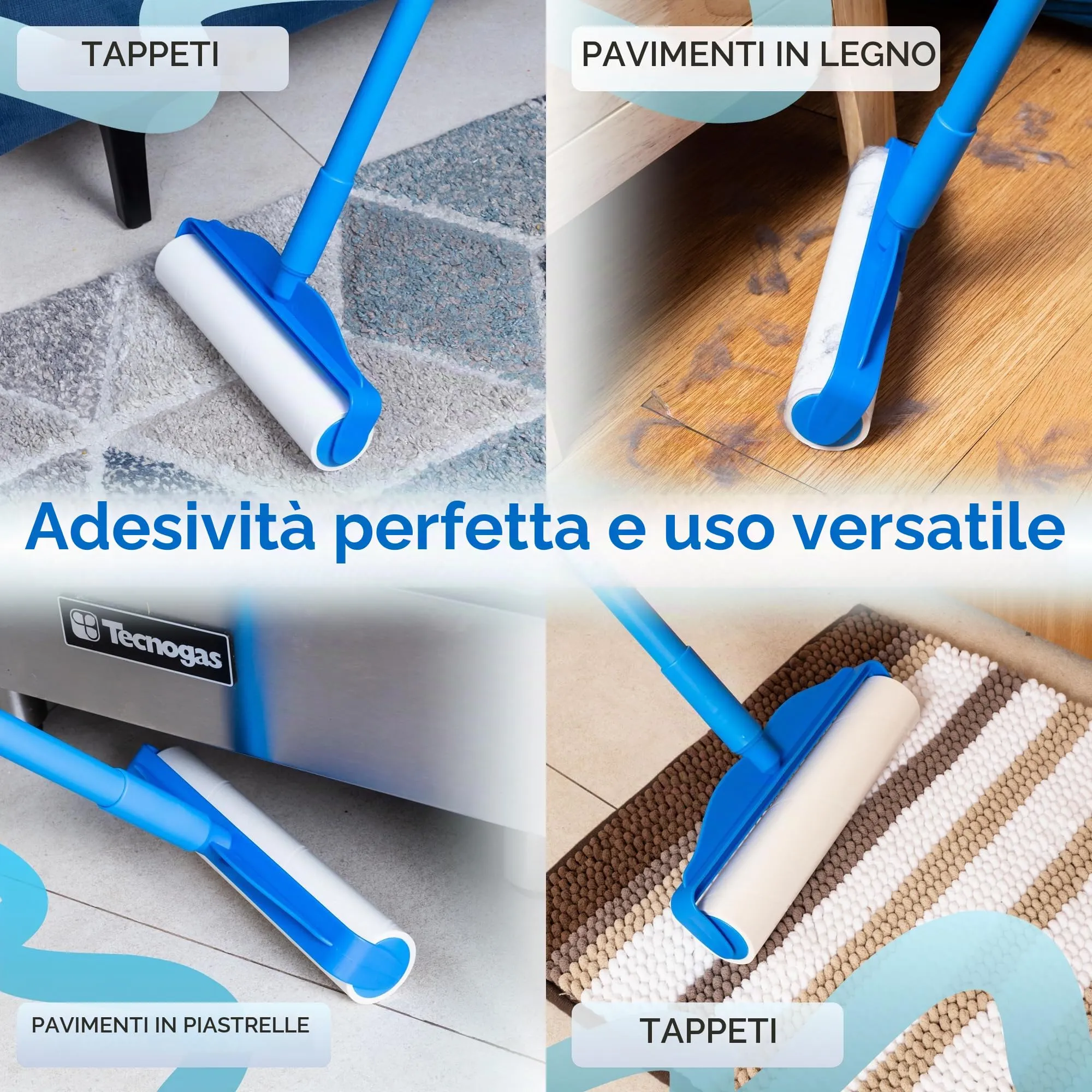 PetLovers Rullo Rimuovi Peli Large con 3 Ricariche, 360 Fogli per Pavimenti e Tappeti - immagine 6