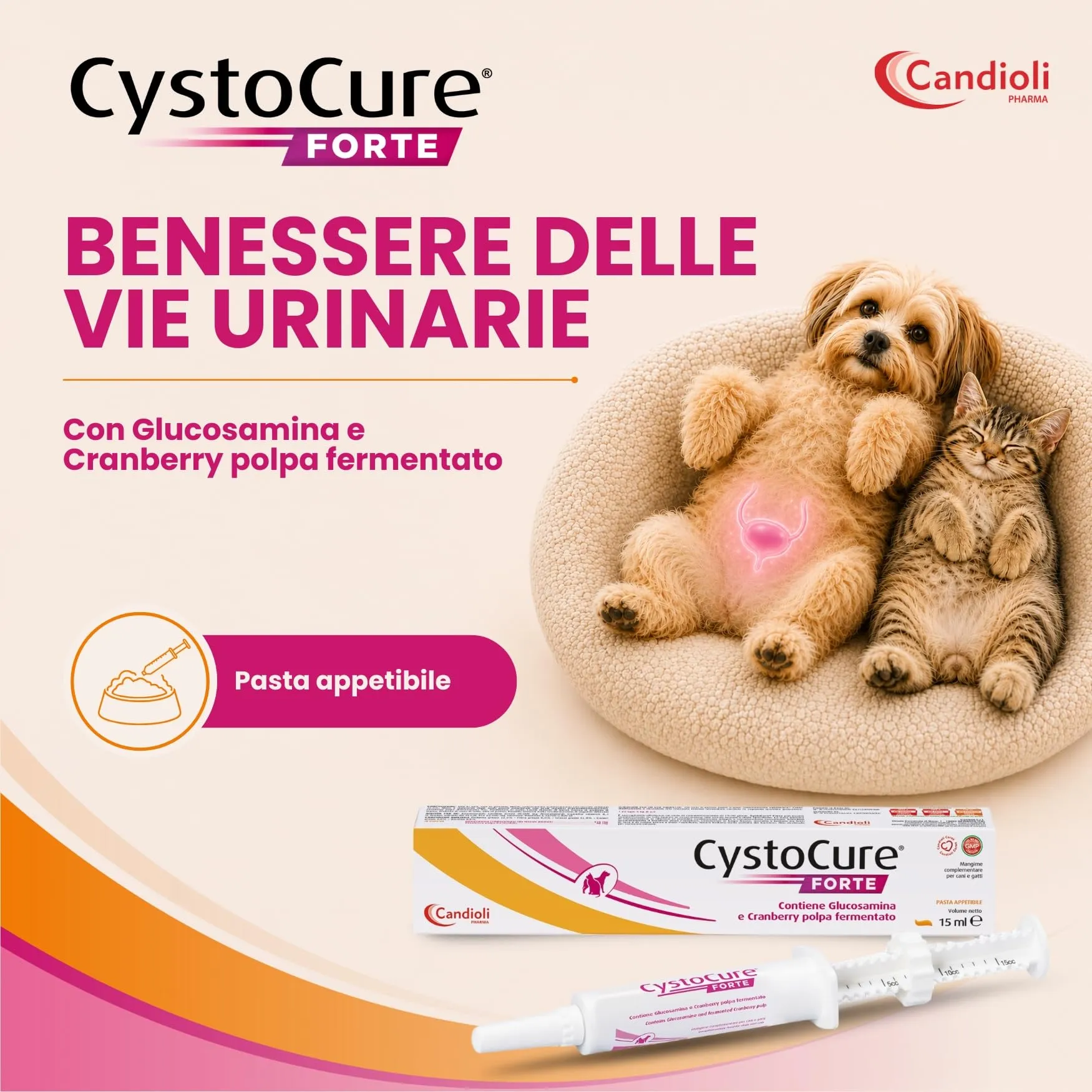 Candioli CystoCure Forte per Cane e Gatto con Glucosamina e Cranberry, 15 ml - immagine 2