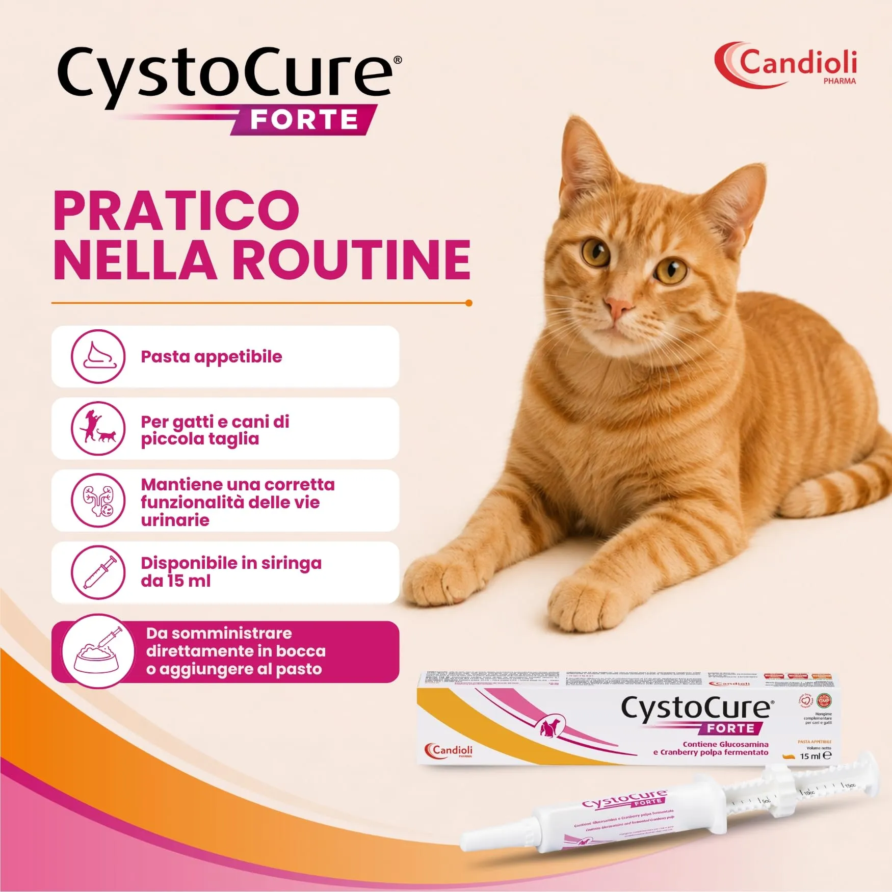 Candioli CystoCure Forte per Cane e Gatto con Glucosamina e Cranberry, 15 ml - immagine 4