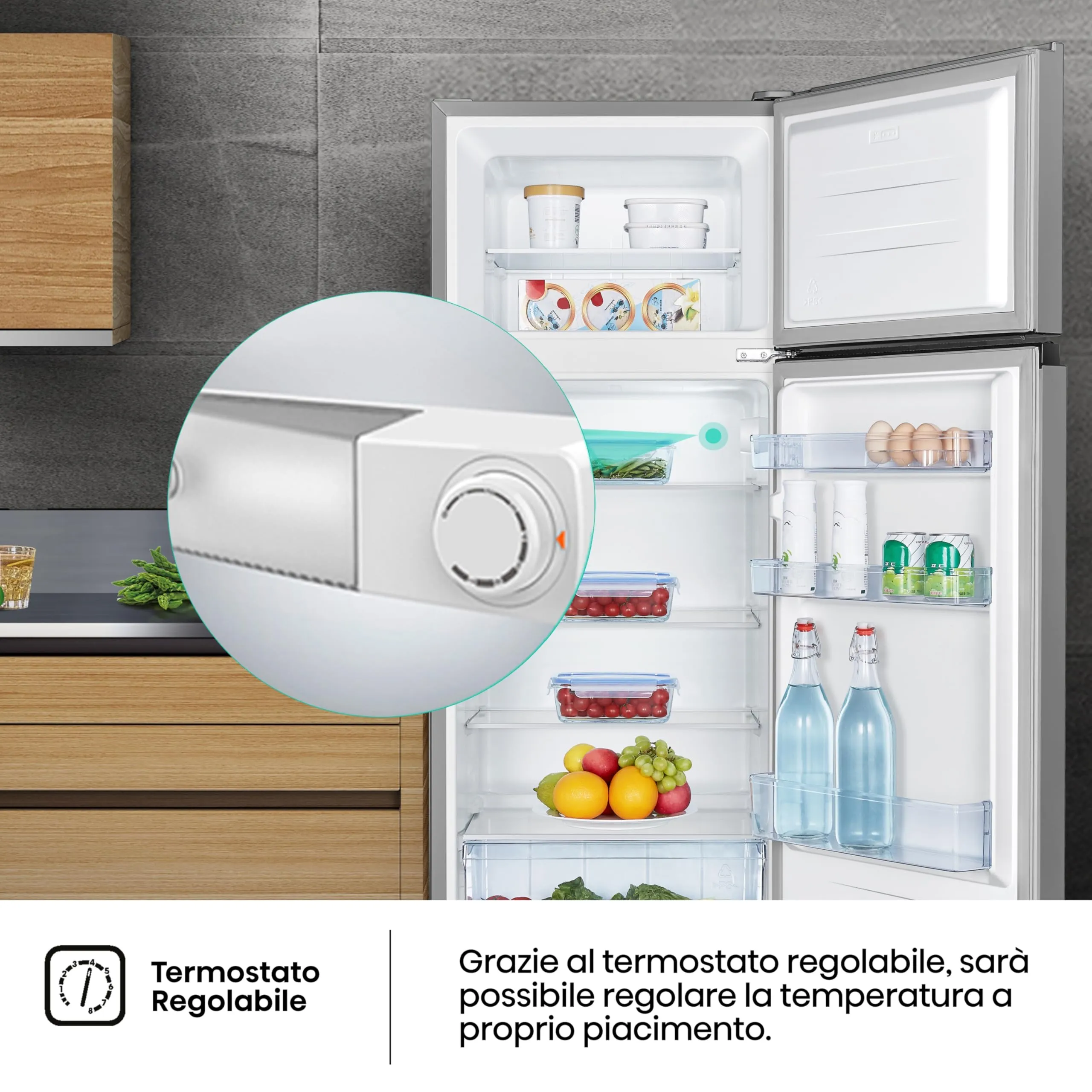 Hisense MTM55205SE Frigorifero Doppia Porta, 206 L, Silver - immagine 5