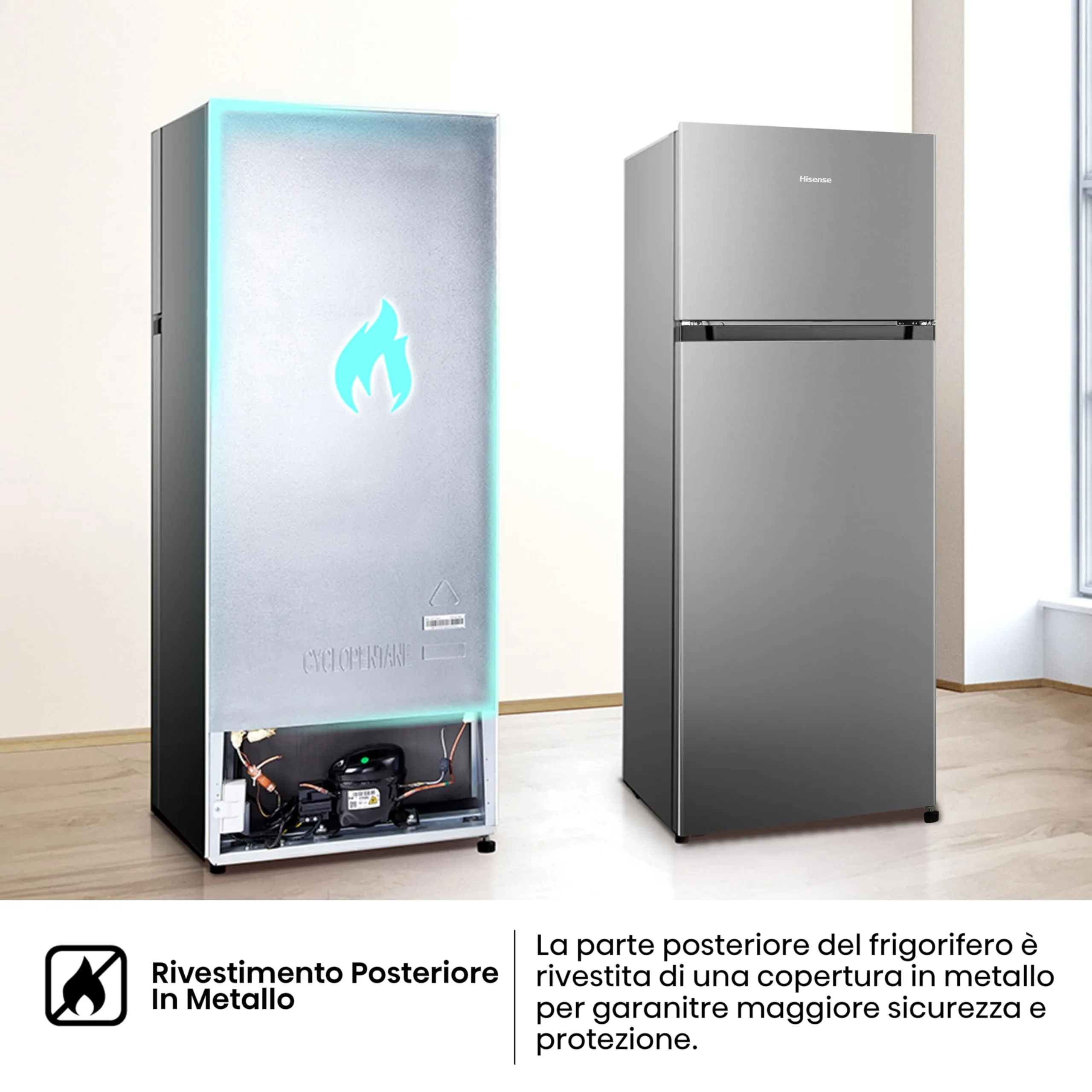 Hisense MTM55205SE Frigorifero Doppia Porta, 206 L, Silver - immagine 7