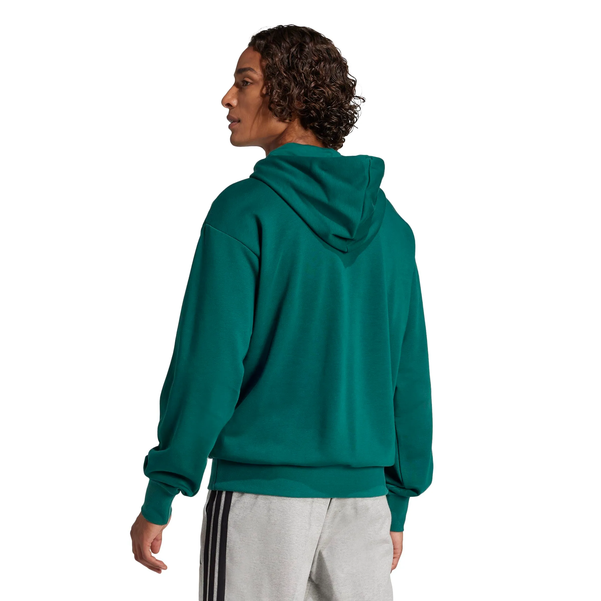 adidas Essentials Big Logo French Terry Hoodie, Collegiate Green/Black, XL - immagine 2