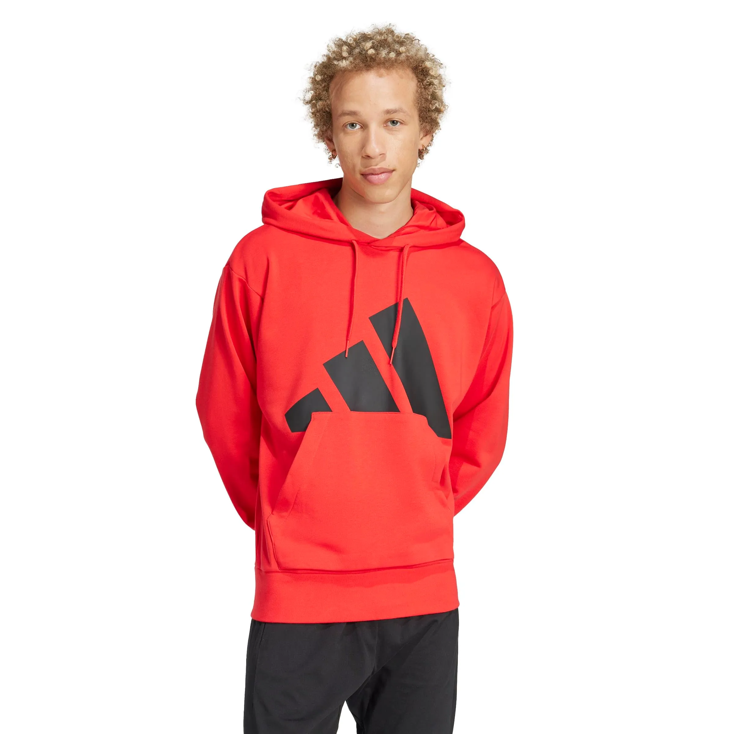 adidas Essentials Big Logo French Terry Hoodie, Pure Ruby/Black, XL - immagine 3