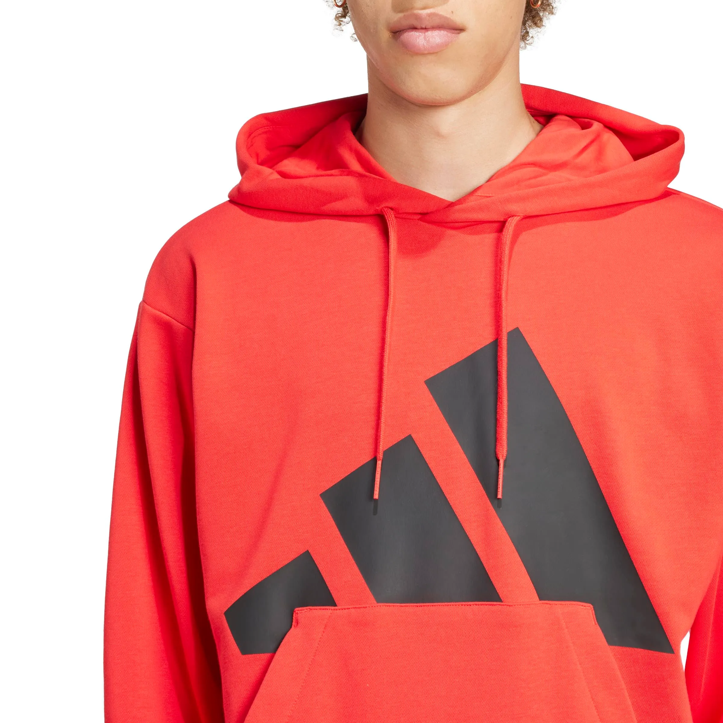 adidas Essentials Big Logo French Terry Hoodie, Pure Ruby/Black, XL - immagine 4