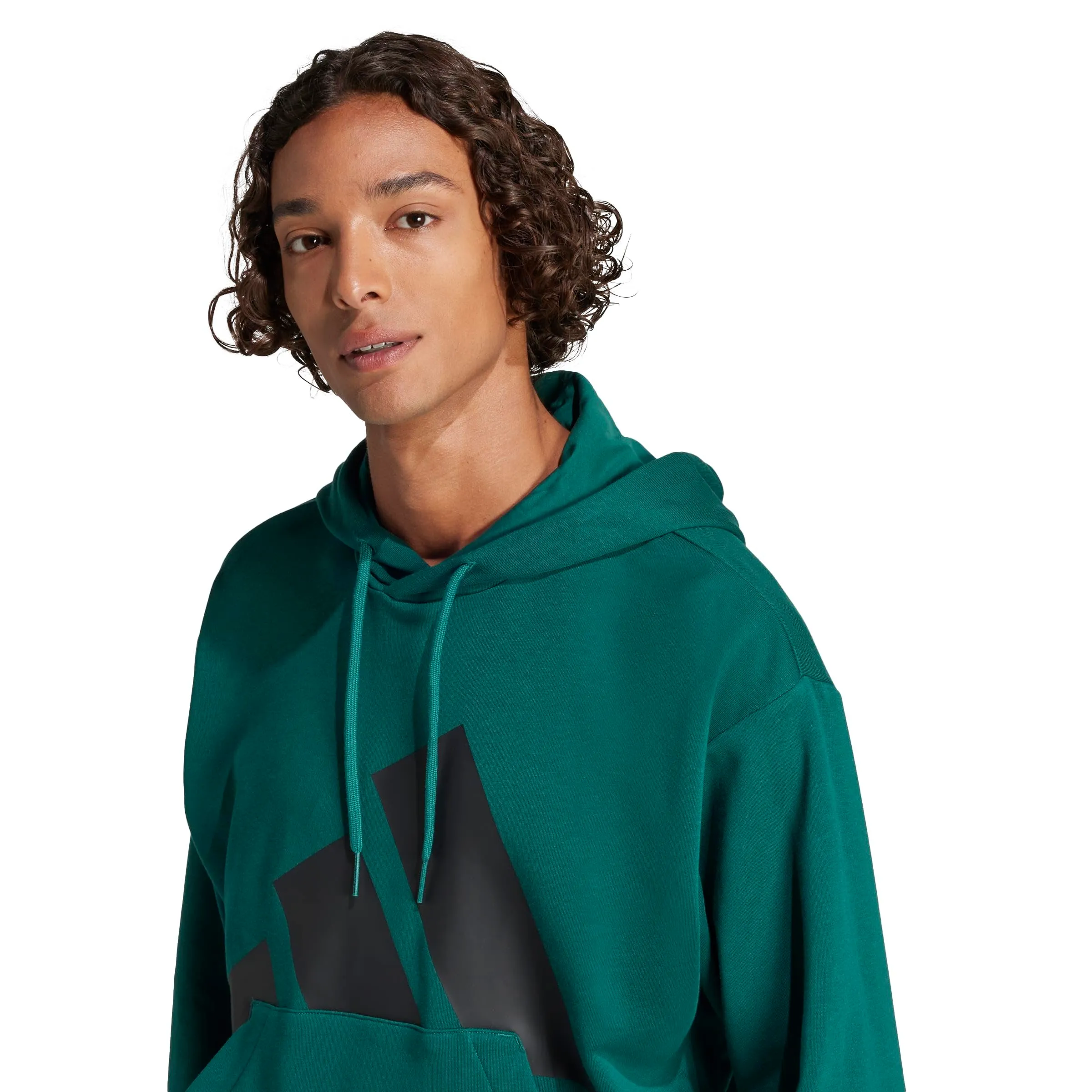 adidas Essentials Big Logo French Terry Hoodie, Collegiate Green/Black, XS - immagine 4
