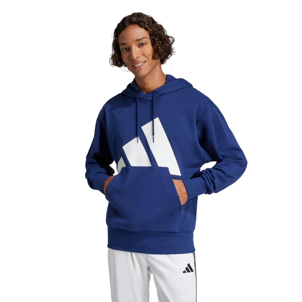 adidas Essentials Big Logo French Terry Hoodie, Blu Scuro/Bianco, XXS - immagine 1