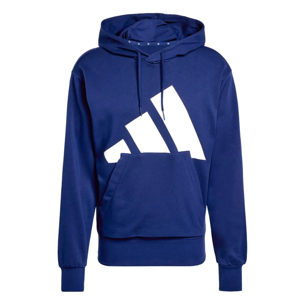 adidas Essentials Big Logo French Terry Hoodie, Blu Scuro/Bianco, XXS - immagine 2