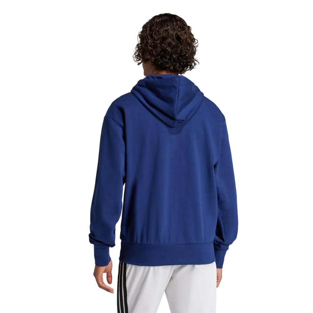 adidas Essentials Big Logo French Terry Hoodie, Blu Scuro/Bianco, XXS - immagine 3