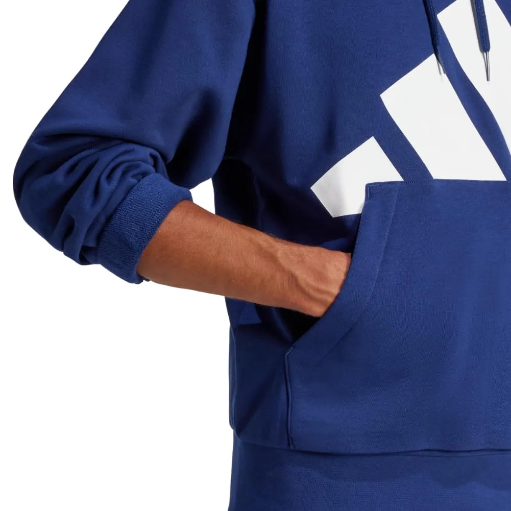 adidas Essentials Big Logo French Terry Hoodie, Blu Scuro/Bianco, XXS - immagine 6