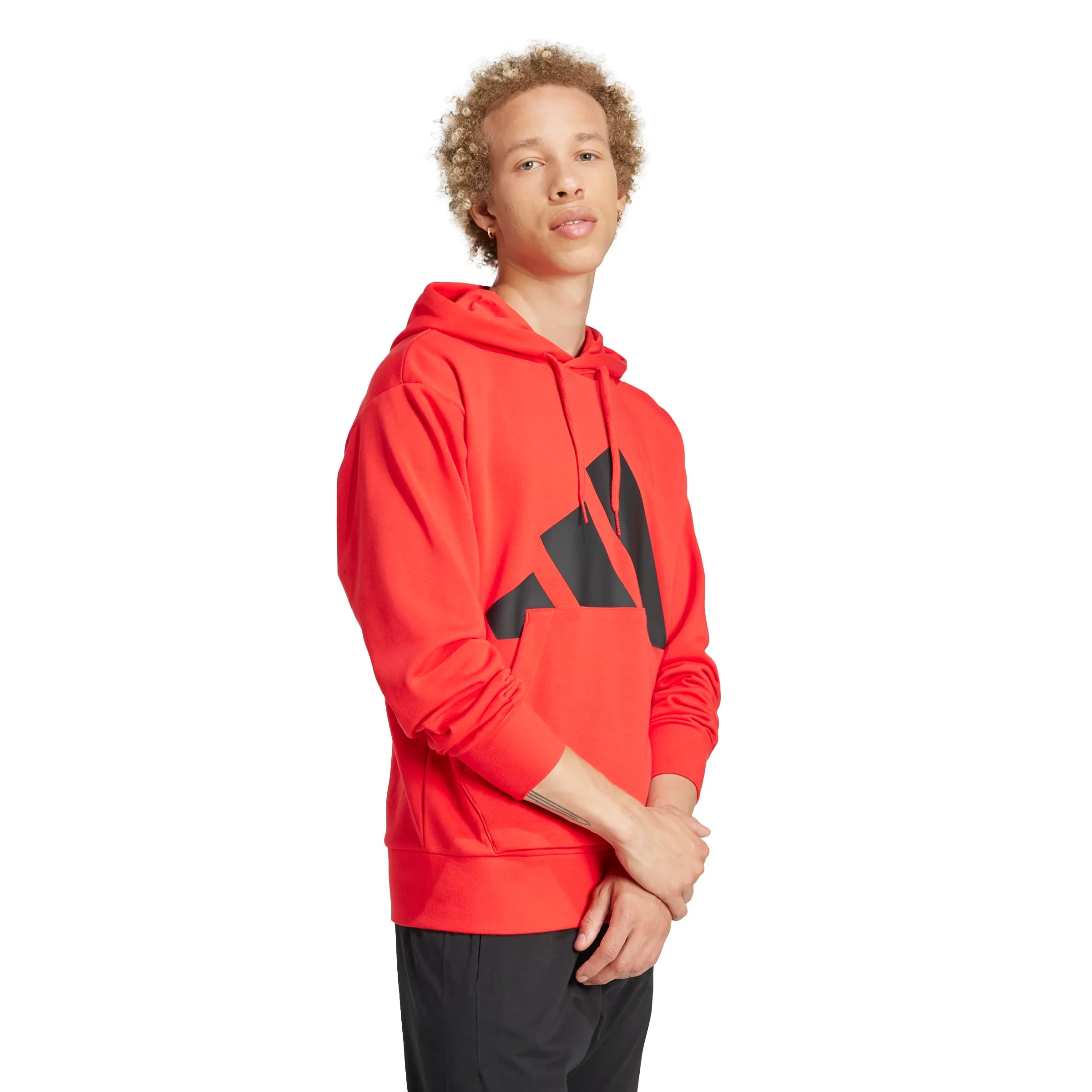 adidas Essentials Big Logo French Terry Hoodie, Pure Ruby/Black, XXS Men - immagine 3