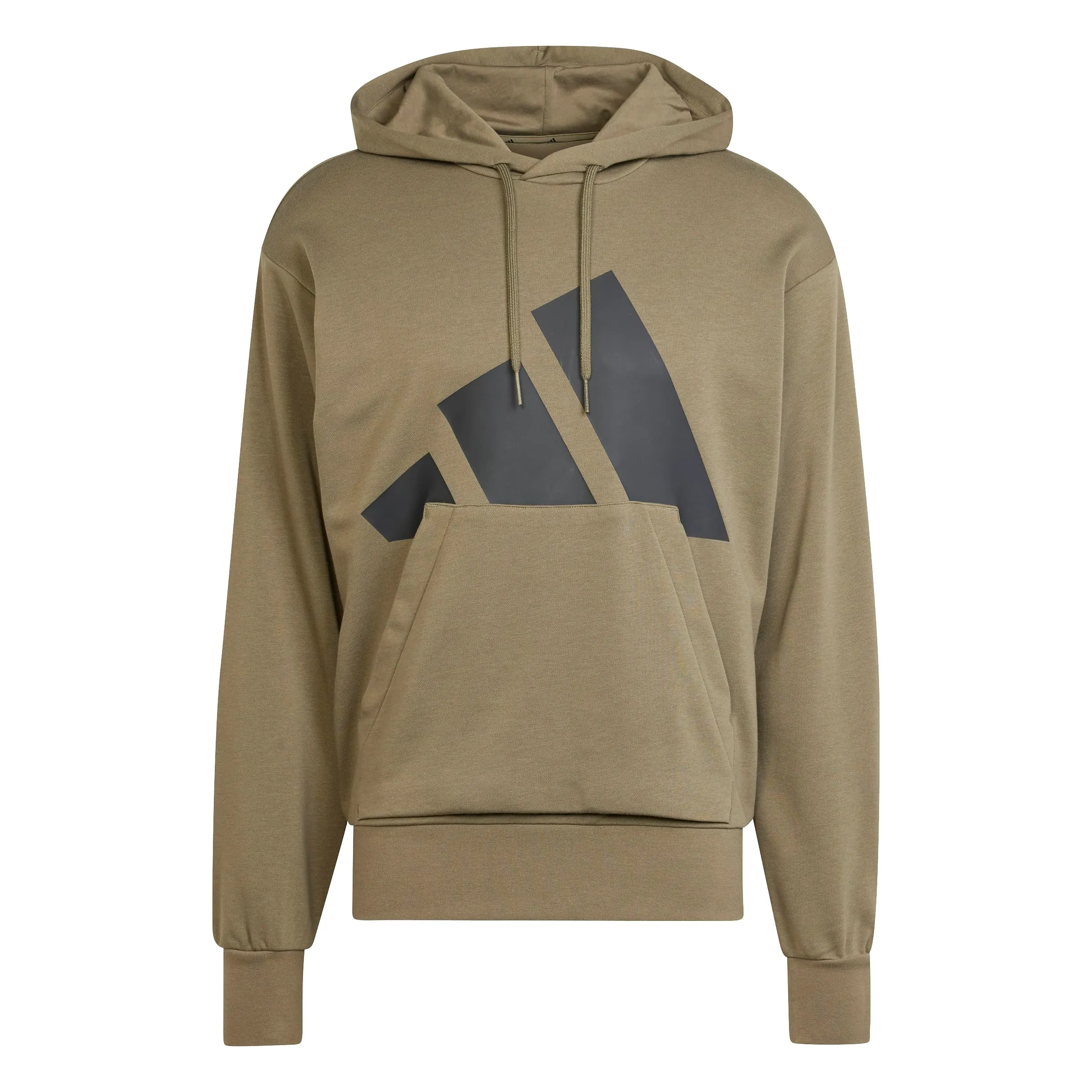 adidas Essentials Big Logo French Terry Men's Hoodie, Olive Strata/Nero, XXS - immagine 2