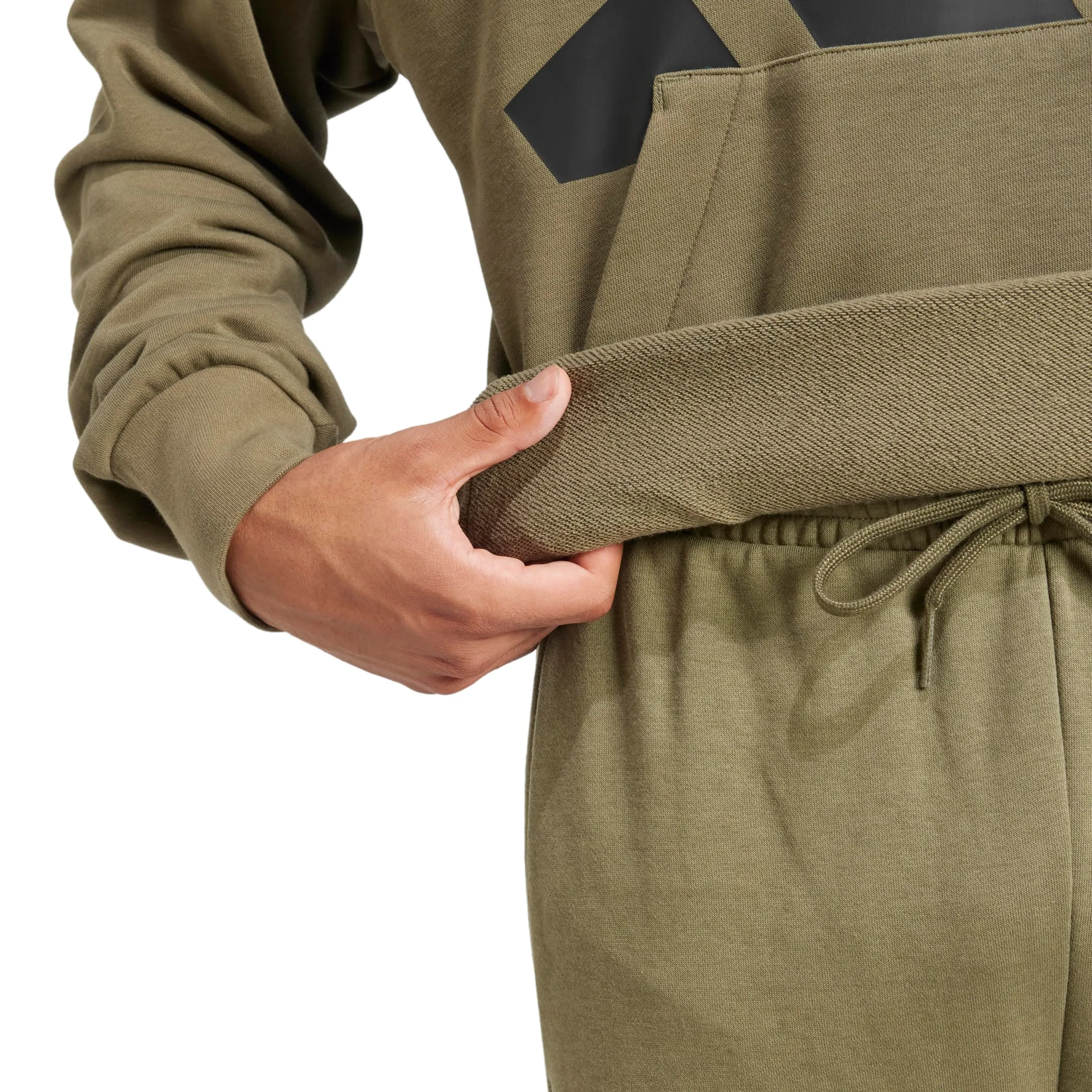 adidas Essentials Big Logo French Terry Men's Hoodie, Olive Strata/Nero, XXS - immagine 6