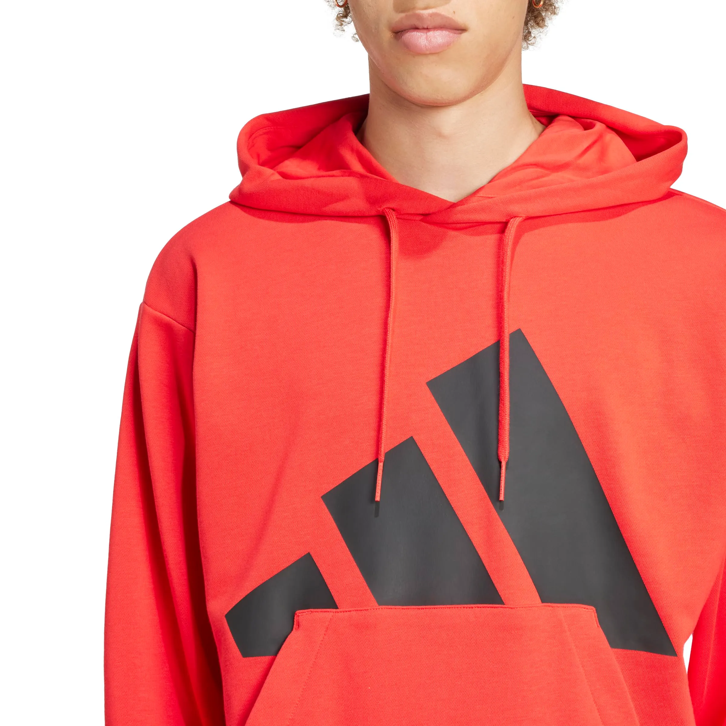 adidas Men's Essentials Big Logo French Terry Hoodie, Pure Ruby/Black - immagine 5