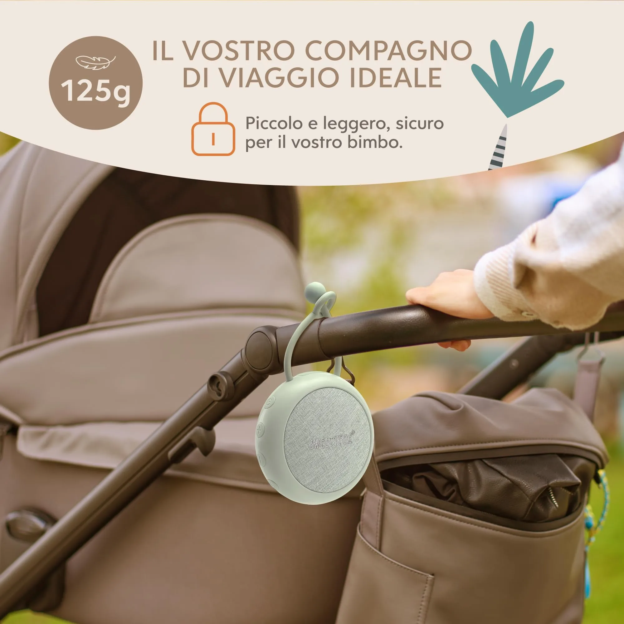 Sweety Fox Macchina Rumore Bianco Neonato con Luce Notturna, Verde - immagine 6