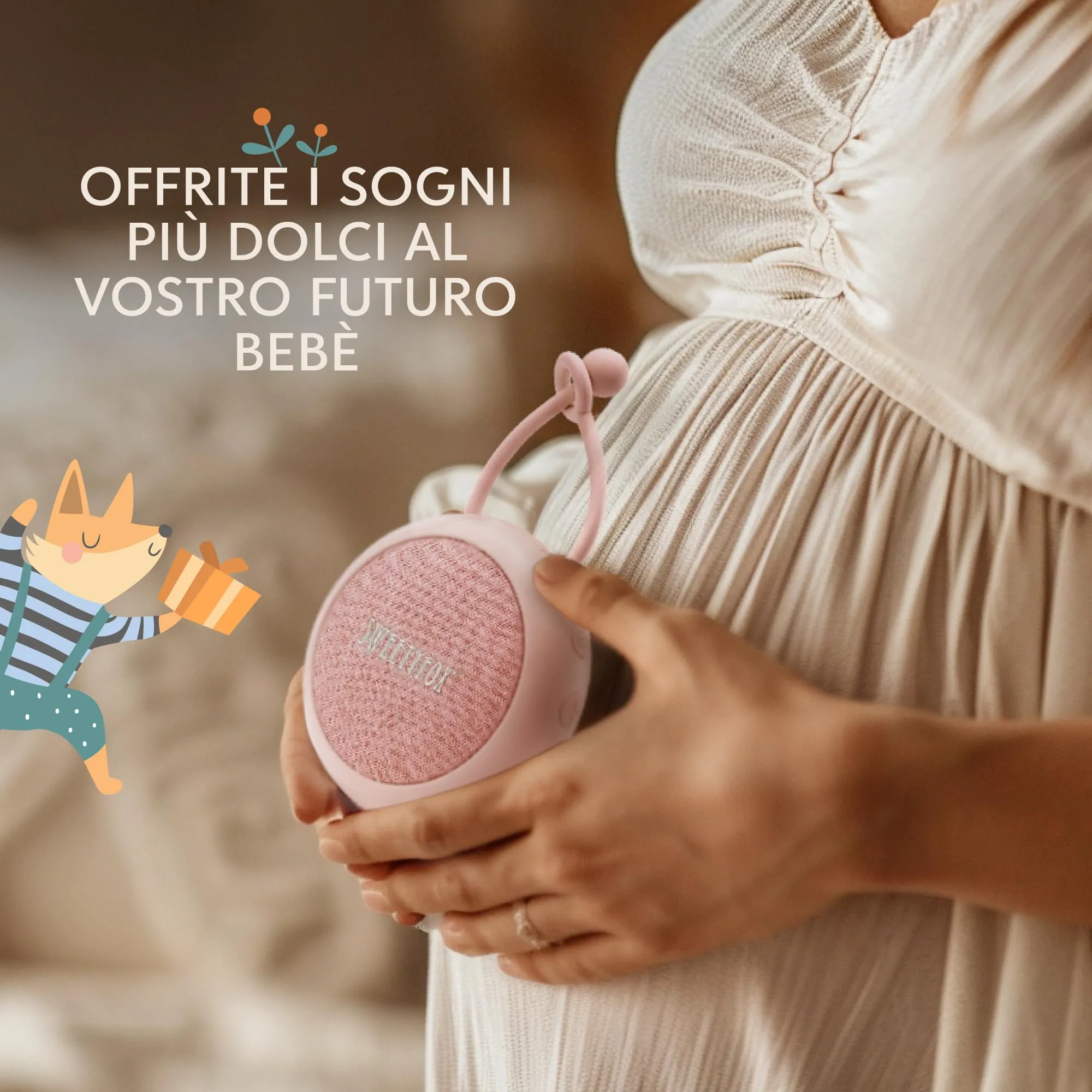 Sweety Fox Macchina Rumore Bianco Neonato con Luce Notturna - Rosa - immagine 5