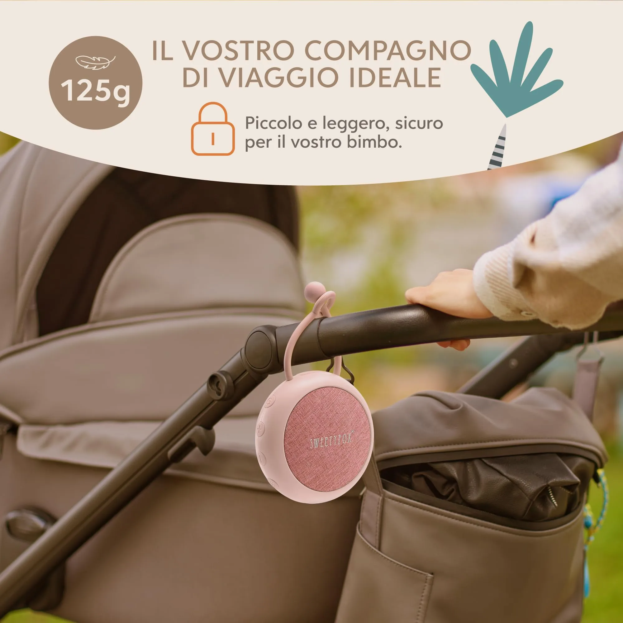 Sweety Fox Macchina Rumore Bianco Neonato con Luce Notturna - Rosa - immagine 6