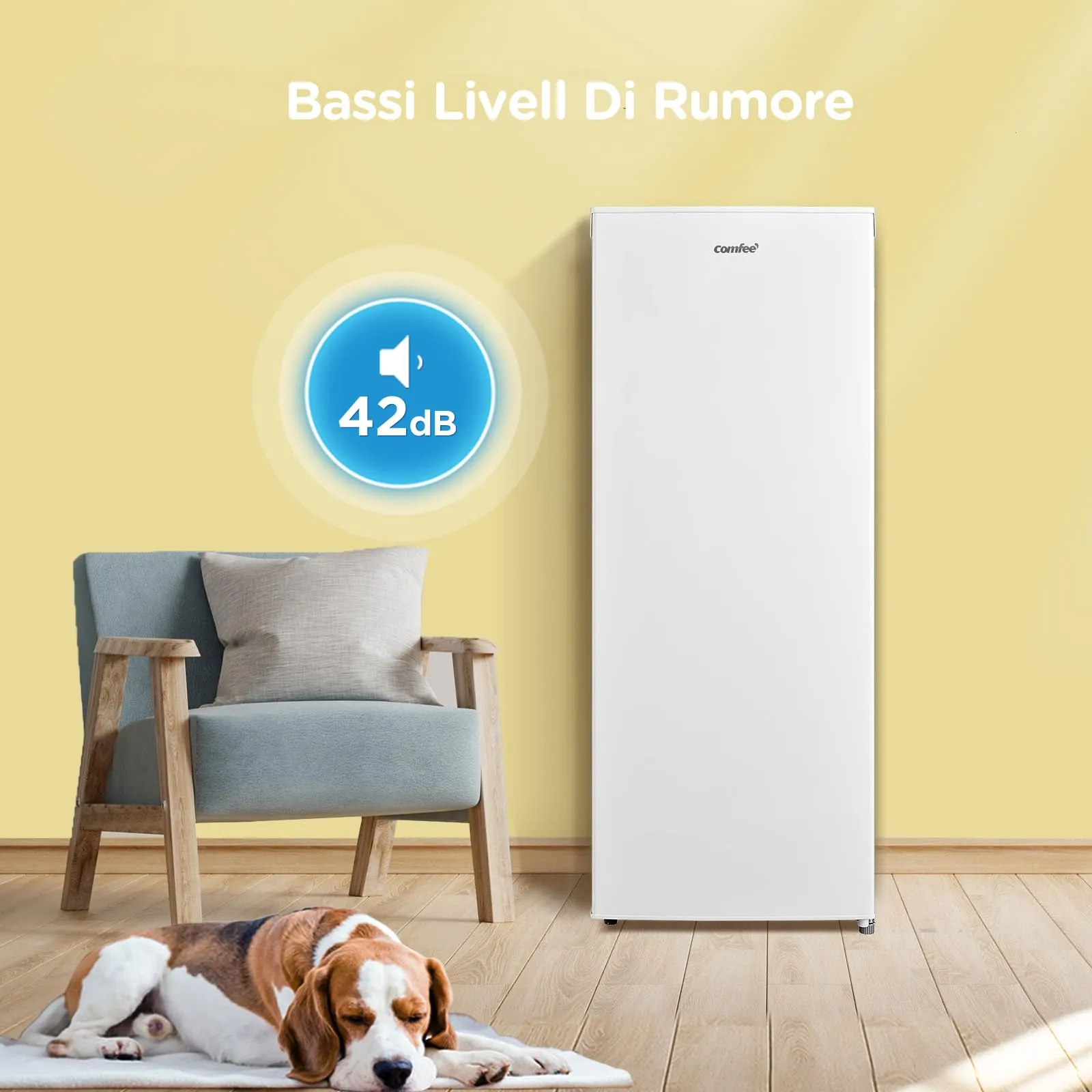 COMFEE' Congelatore Verticale a Cassetti Monoporta 160L RCU160WH2(E) Bianco - immagine 6