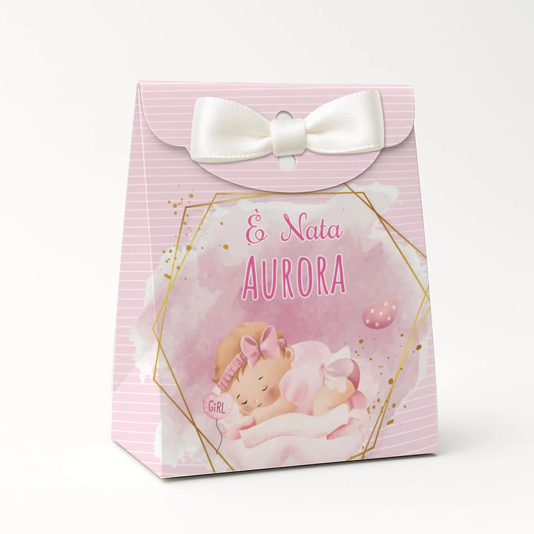 PV Grafik Set 16 Scatoline Portaconfetti Battesimo e Nascita Bimbo e Bambina Personalizzate NICA 38 - immagine 1