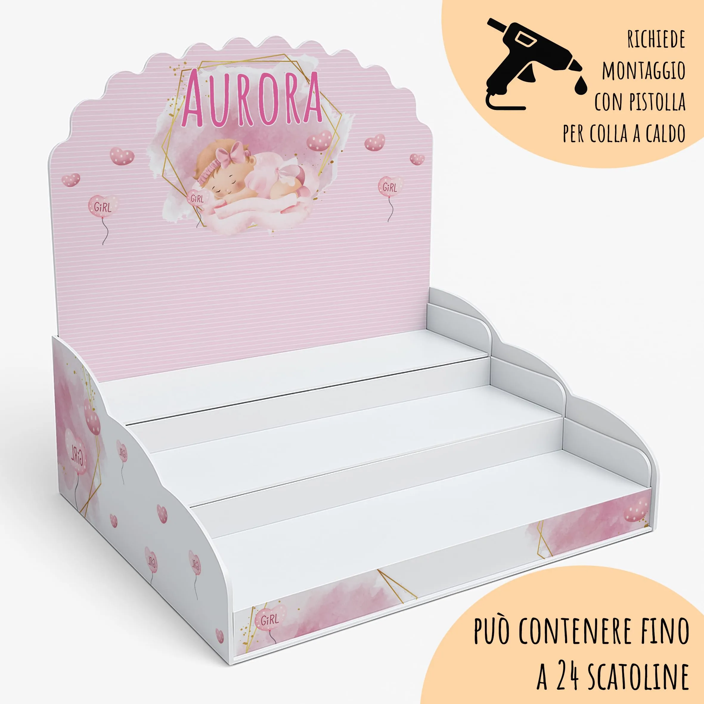 PV Grafik Set 16 Scatoline Portaconfetti Battesimo e Nascita Bimbo e Bambina Personalizzate NICA 38 - immagine 5
