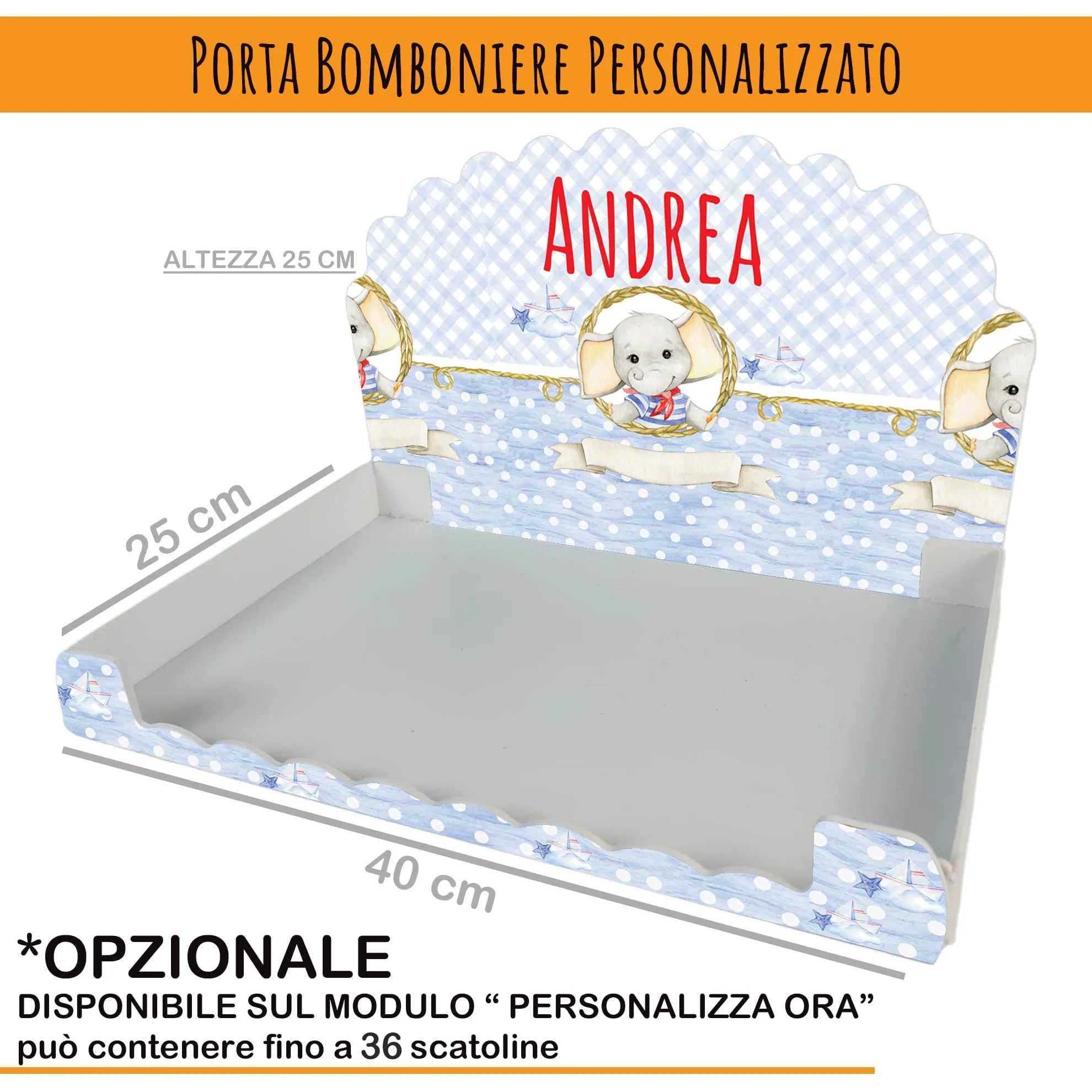 PV Grafik Scatola Portaconfetti Personalizzata con Nome e Data, Nica 60, 16 Pezzi - immagine 3