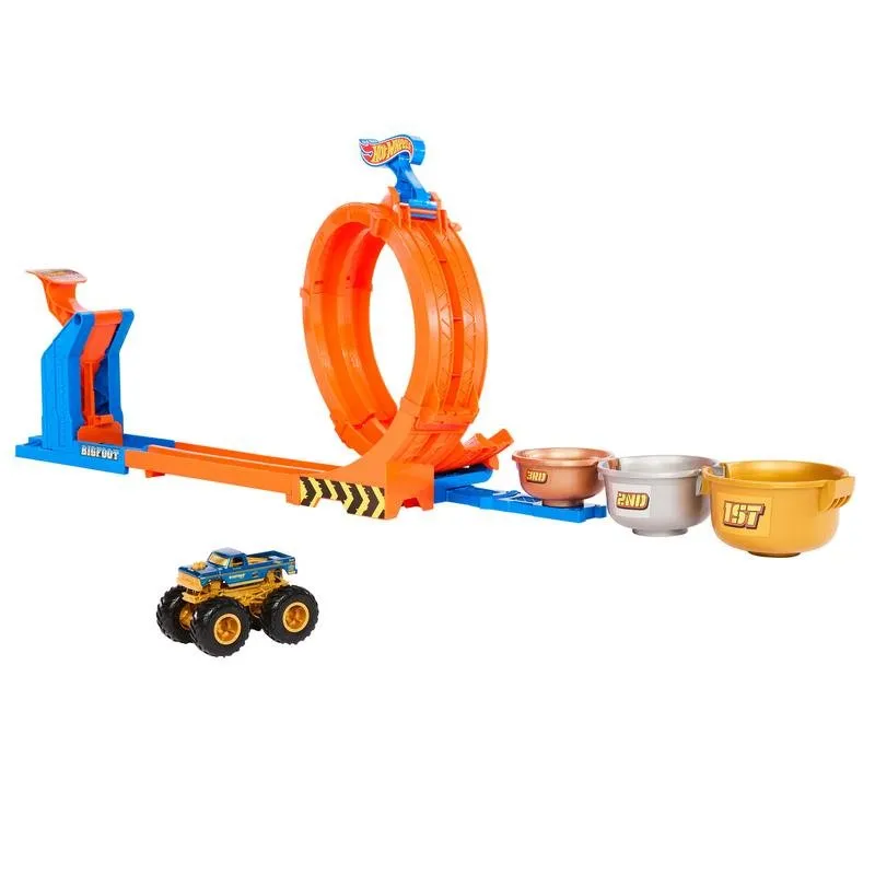 Hot Wheels Monster Trucks Sfida Trofeo Gira e Capovolgi Playset - immagine 1