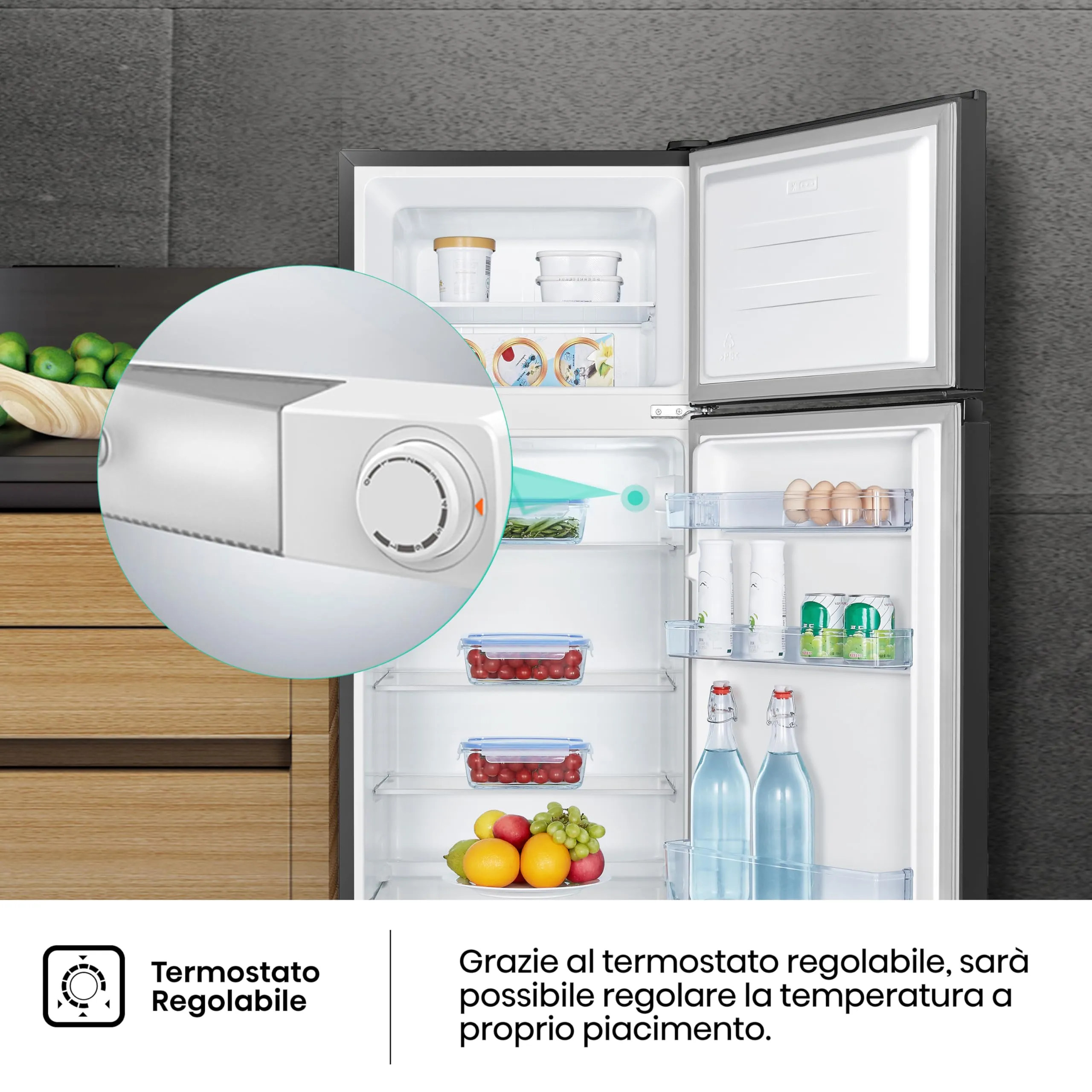 Hisense MTM55205EB Frigorifero Doppia Porta, 206 L, Nero - immagine 8