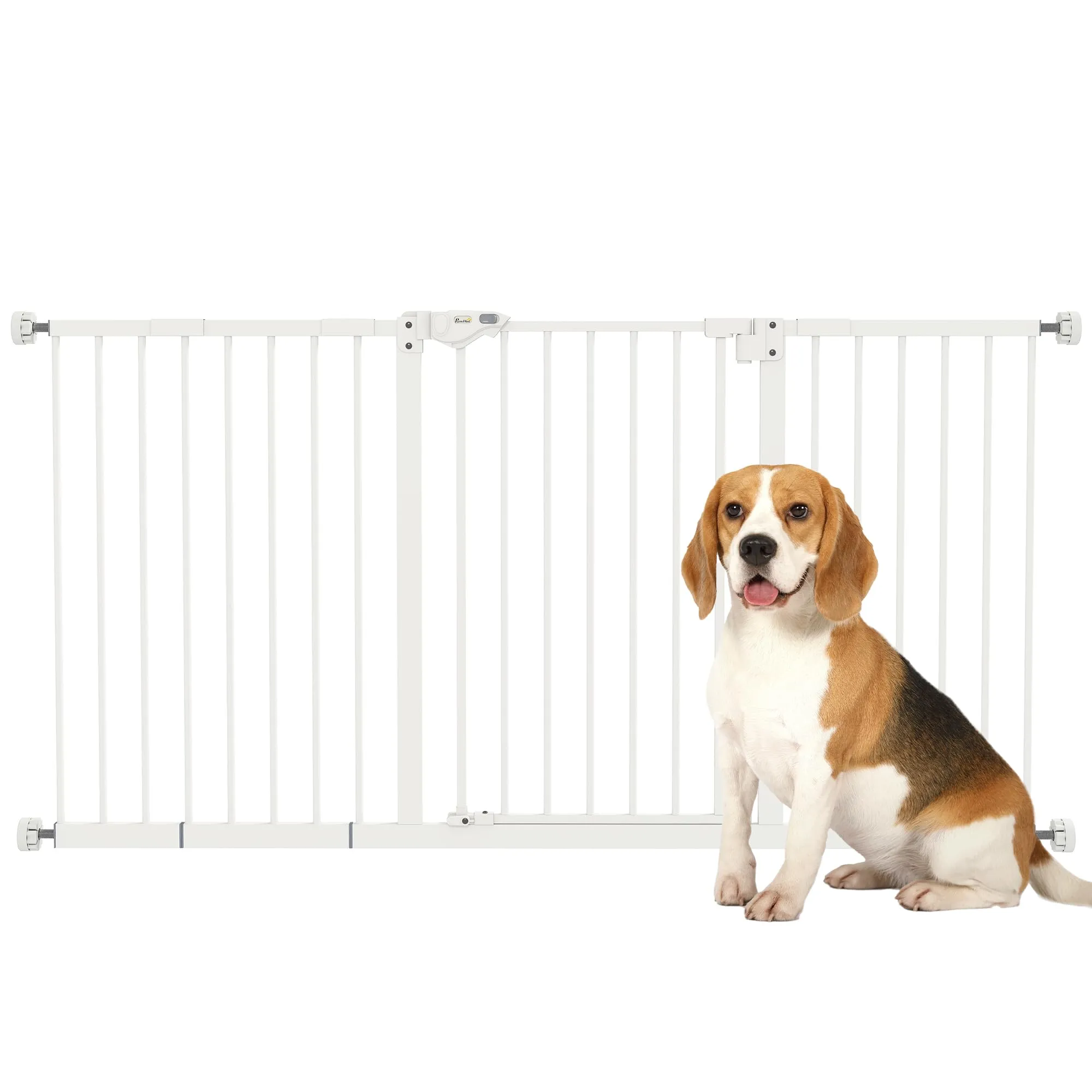 PawHut Cancellino per Cani Regolabile 74-147.5 cm, Bianco - immagine 1