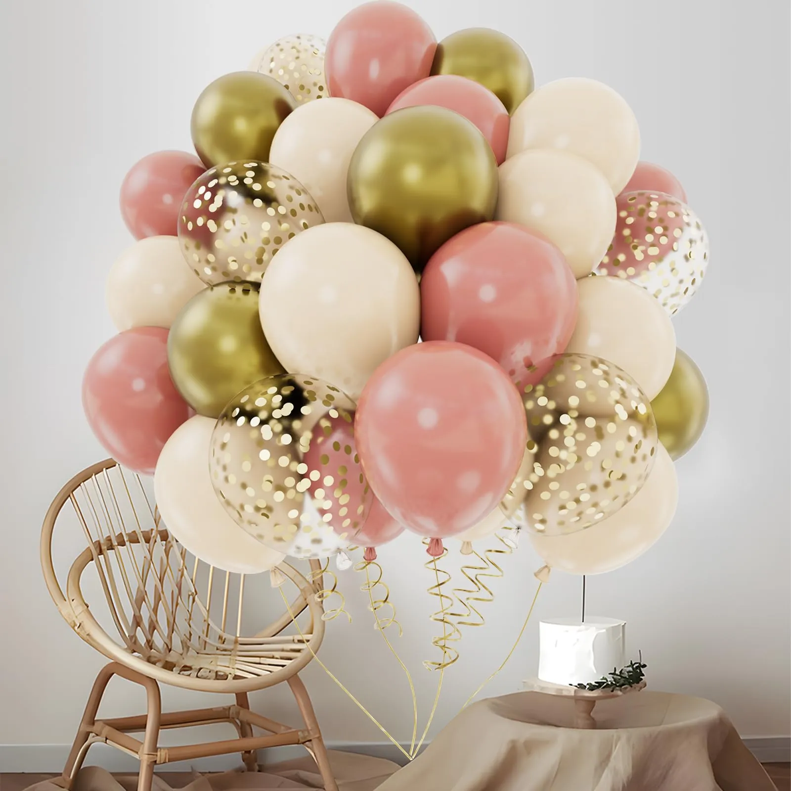 Balloon Garland Set di Palloncini Oro Rosa Beige e Albicocca, 62 Pezzi 12 Pollici - immagine 3