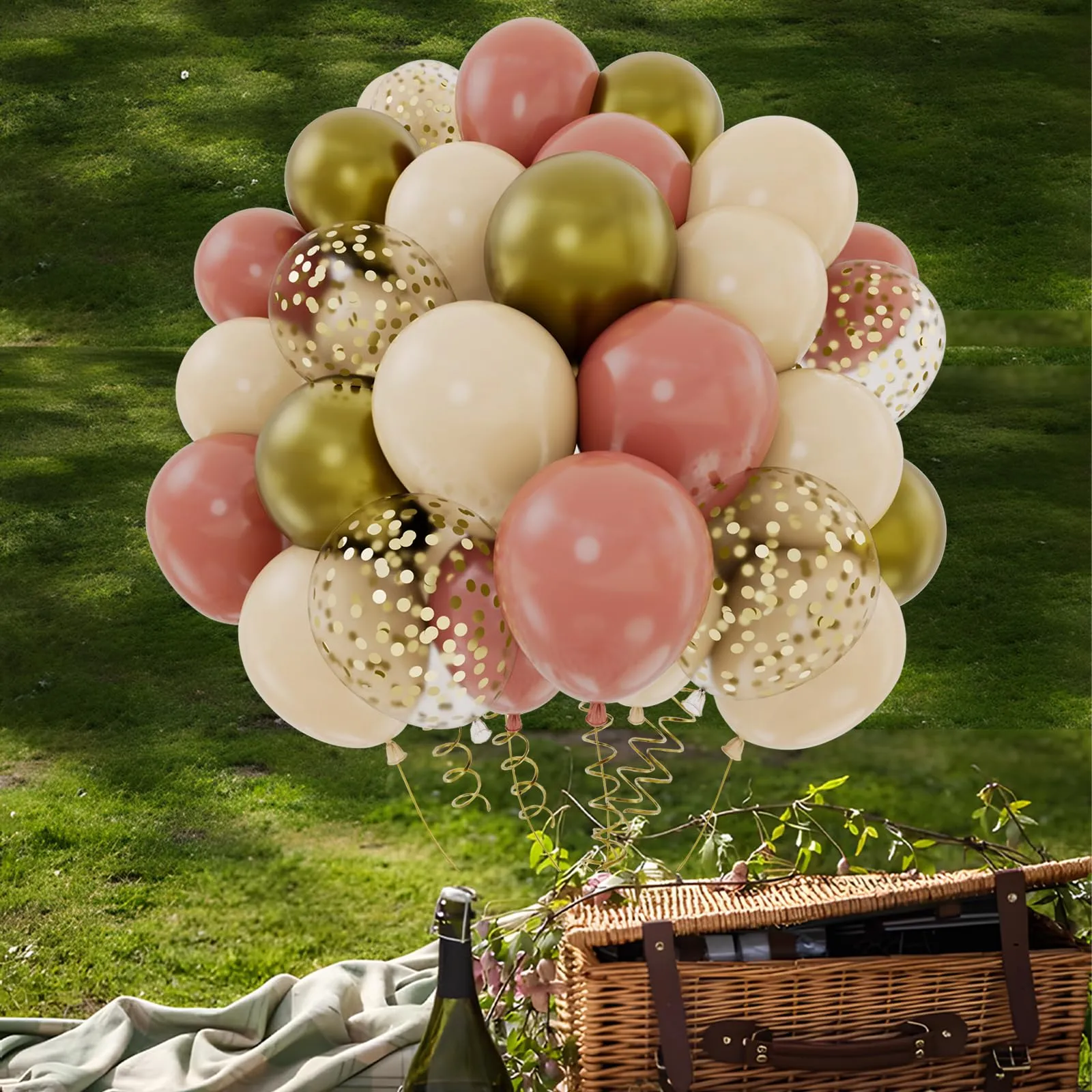 Balloon Garland Set di Palloncini Oro Rosa Beige e Albicocca, 62 Pezzi 12 Pollici - immagine 9