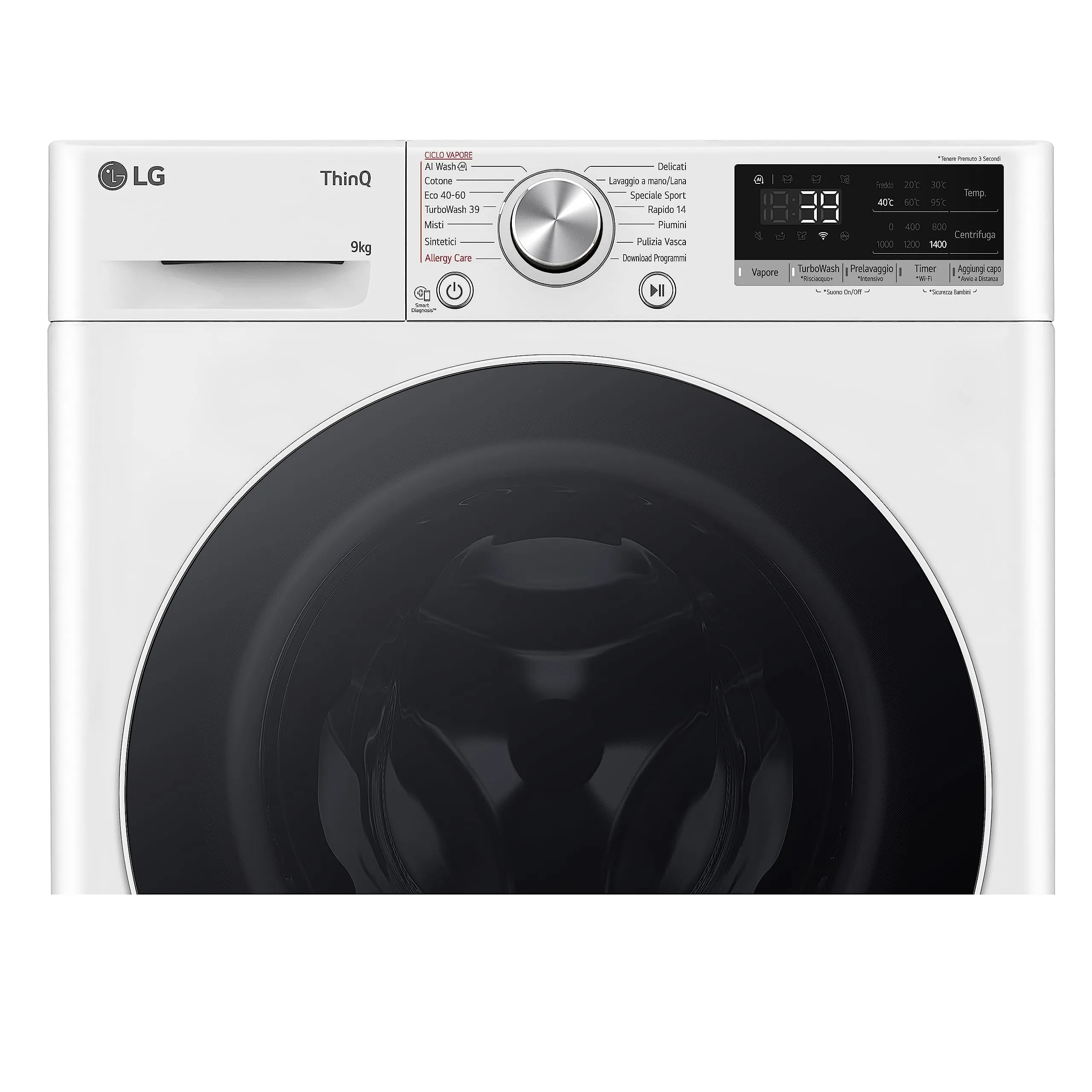 LG F4R709TAIDD Lavatrice AI DD 9kg Classe A-10%, Carica Frontale, 1400 Giri, TurboWash 360, Wi-Fi, Bianca - immagine 11