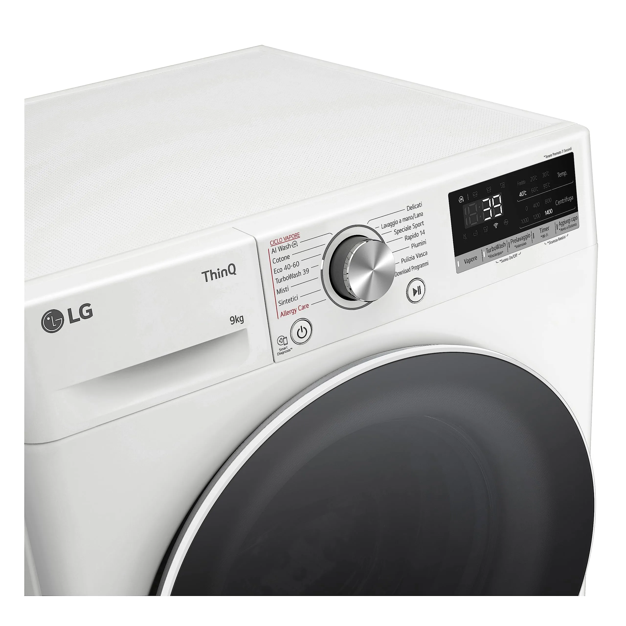 LG F4R709TAIDD Lavatrice AI DD 9kg Classe A-10%, Carica Frontale, 1400 Giri, TurboWash 360, Wi-Fi, Bianca - immagine 12