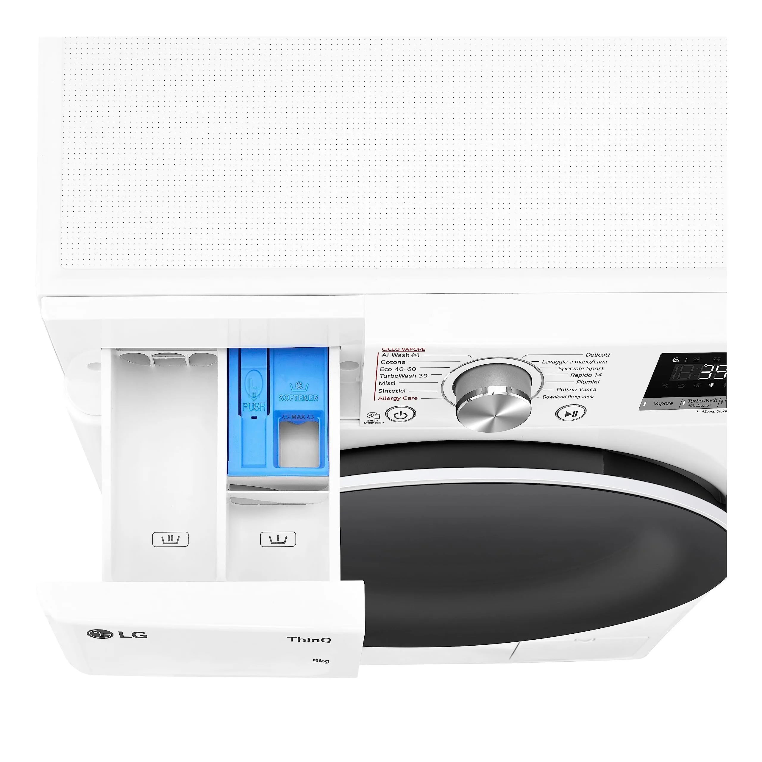 LG F4R709TAIDD Lavatrice AI DD 9kg Classe A-10%, Carica Frontale, 1400 Giri, TurboWash 360, Wi-Fi, Bianca - immagine 14