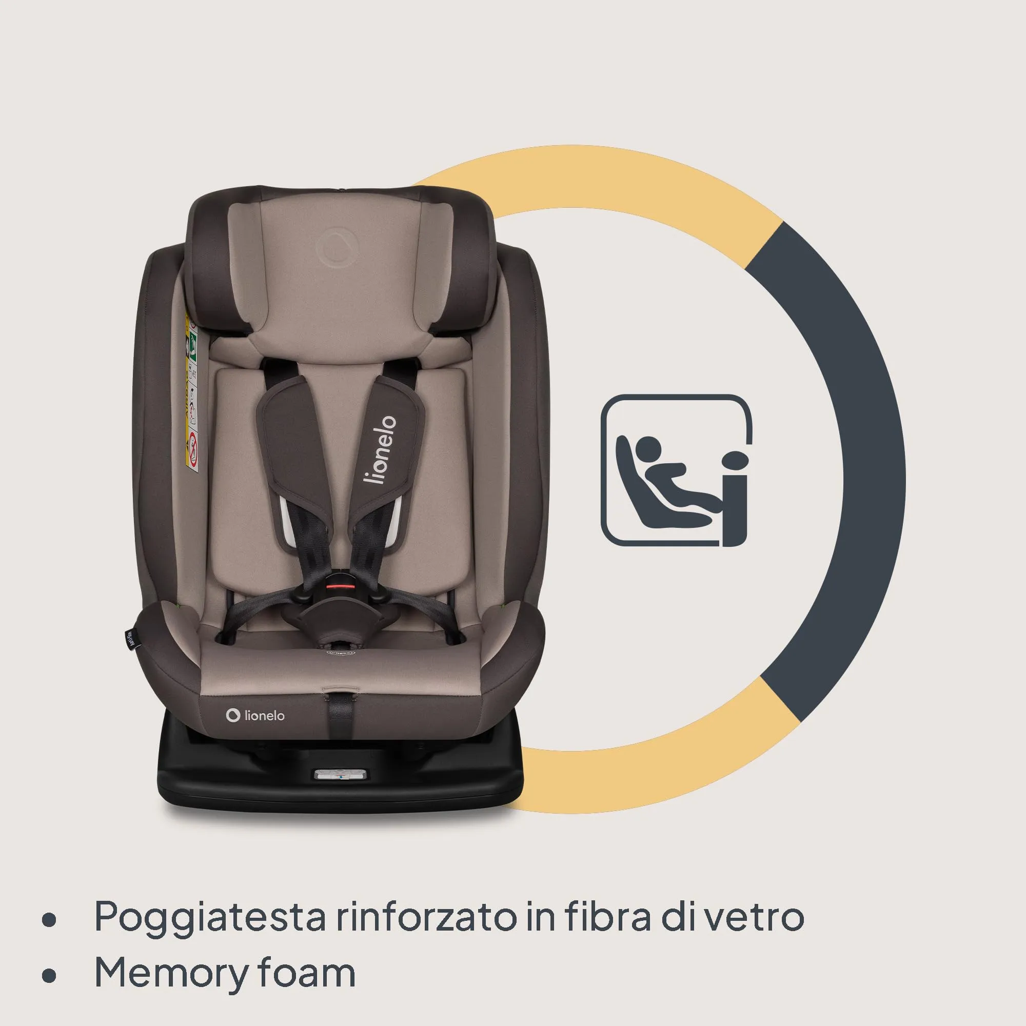 Lionelo Aart i-Size Seggiolino Auto Bambini 0-12 anni R129 - immagine 3