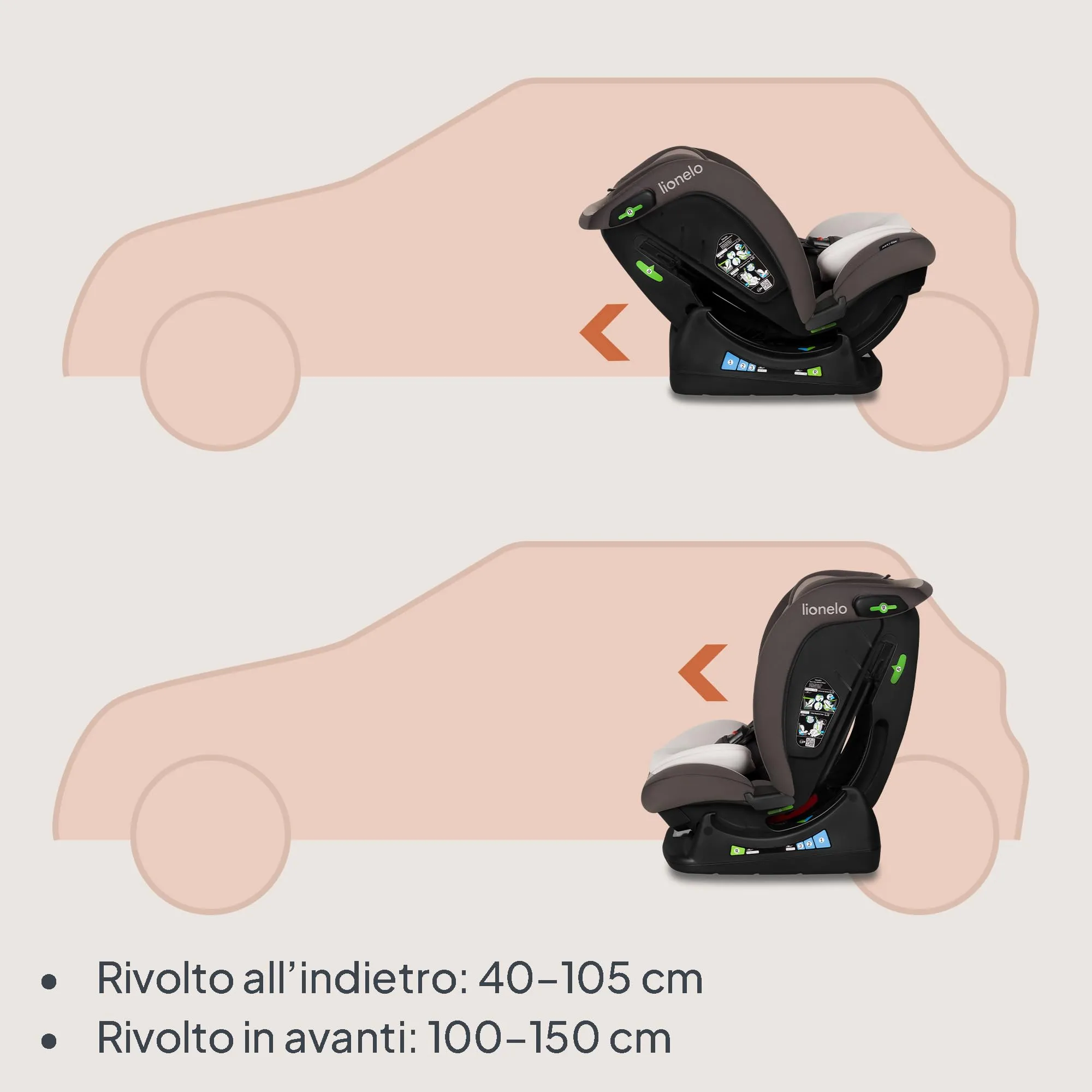 Lionelo Aart i-Size Seggiolino Auto Bambini 0-12 anni R129 - immagine 5