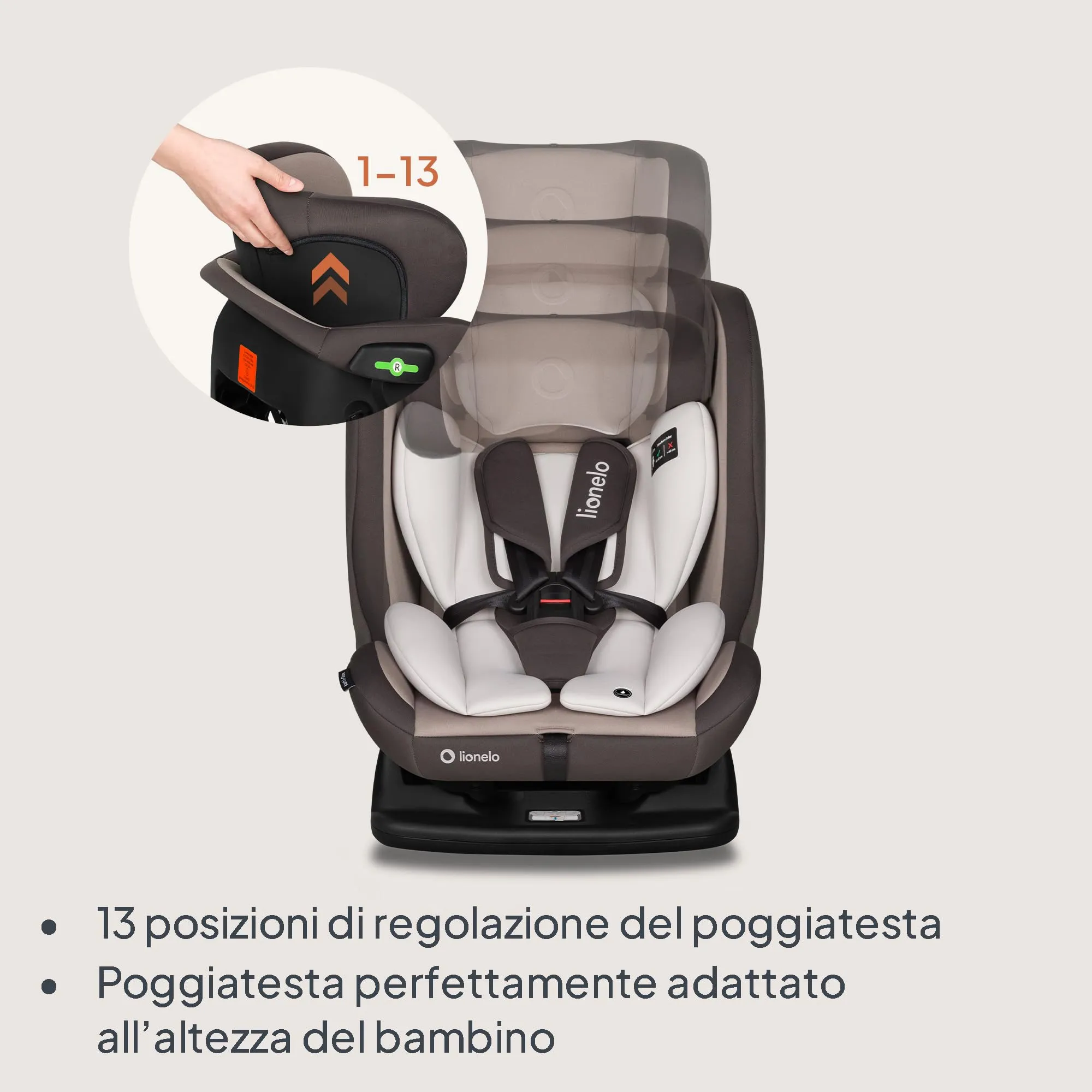 Lionelo Aart i-Size Seggiolino Auto Bambini 0-12 anni R129 - immagine 8