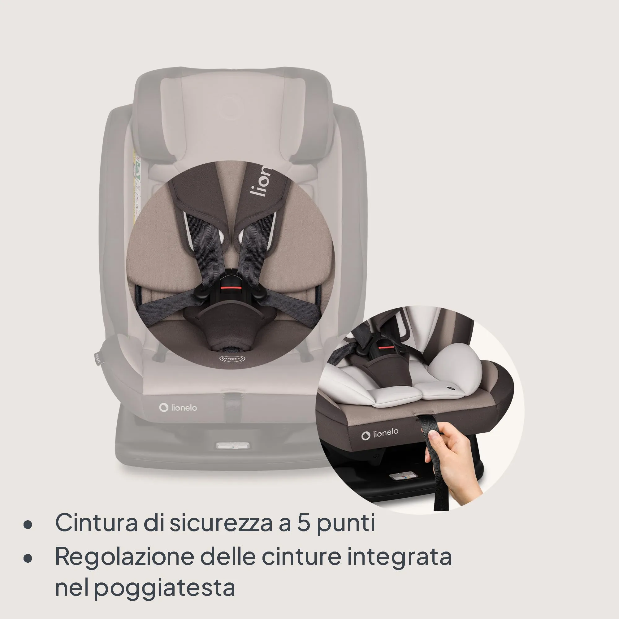 Lionelo Aart i-Size Seggiolino Auto Bambini 0-12 anni R129 - immagine 10