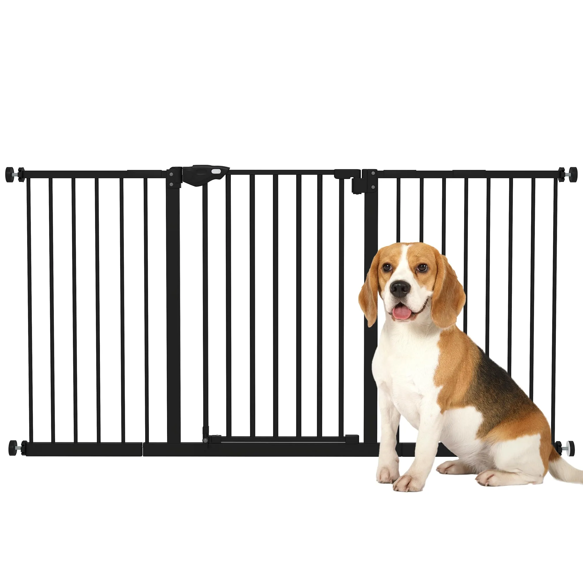 PawHut Cancellino per Cani Larghezza Regolabile 74-147.5 cm, Nero - immagine 1