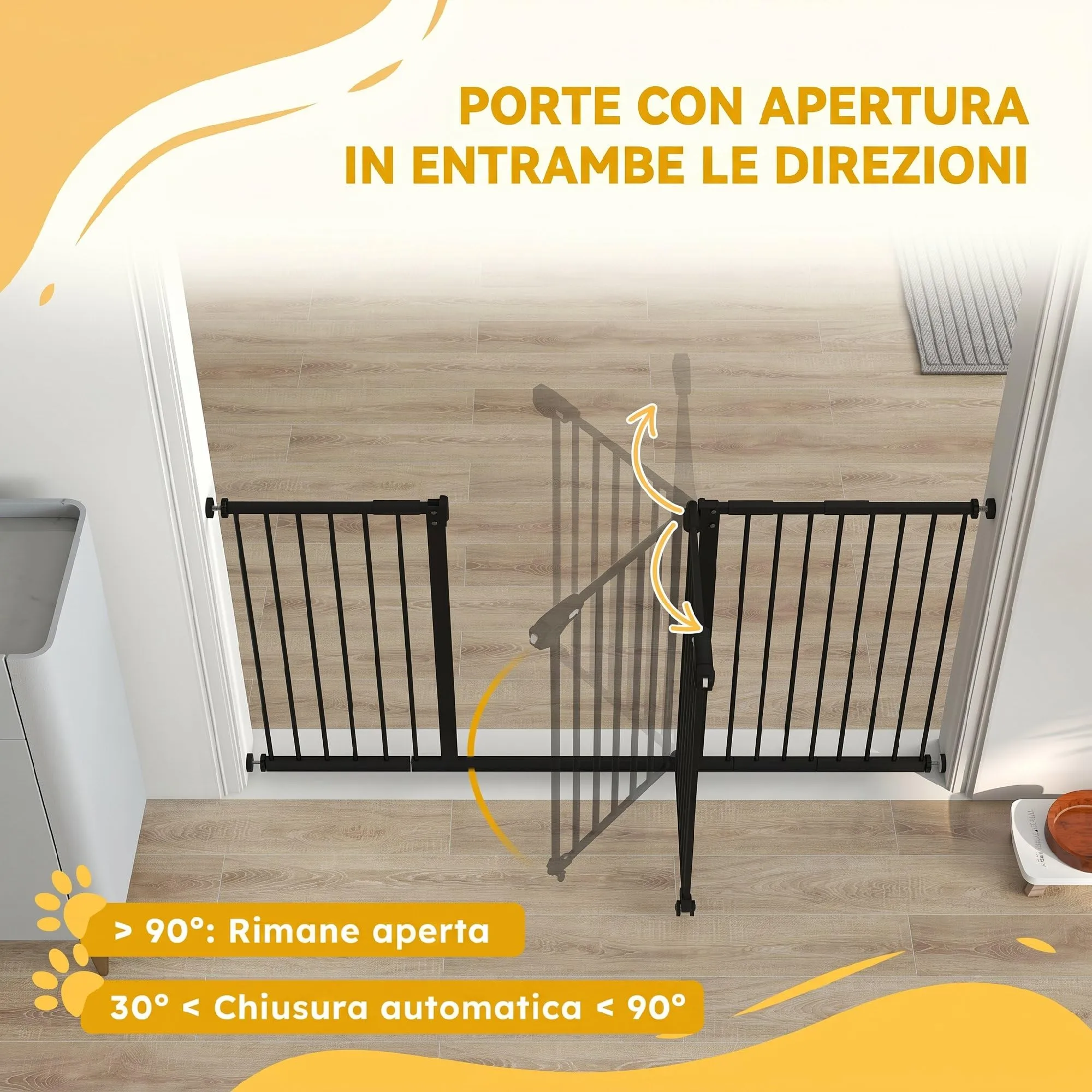 PawHut Cancellino per Cani Larghezza Regolabile 74-147.5 cm, Nero - immagine 5